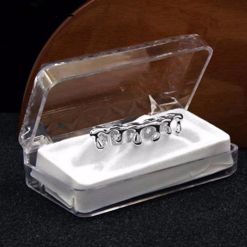 Sanfly Hip Hop Grillz Teeth with Mouthpiece, Light Yellow - immagine 2