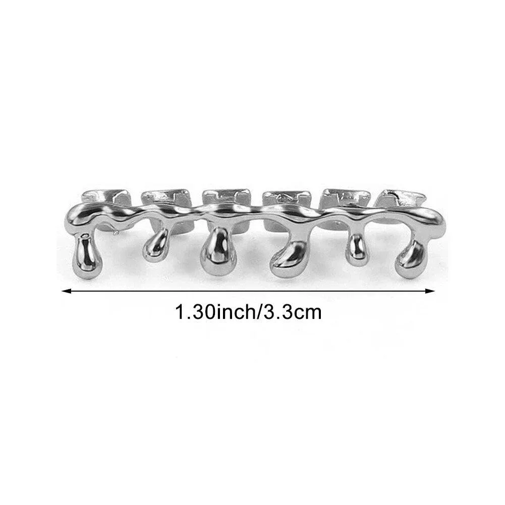 Sanfly Hip Hop Grillz Teeth with Mouthpiece, Light Yellow - immagine 5