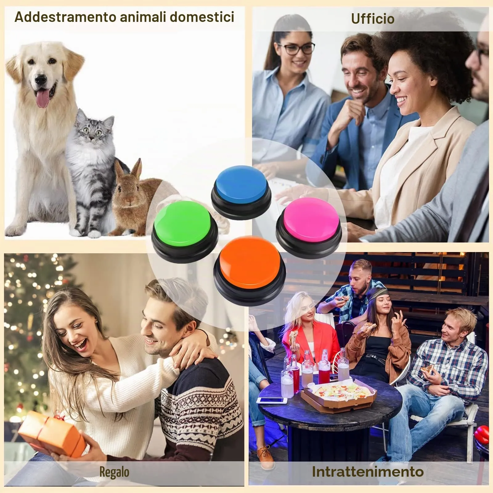 OFVENS Pulsanti di Registrazione Vocale per Addestramento Animali Domestici, 30 Secondi, 4 Pezzi - immagine 6