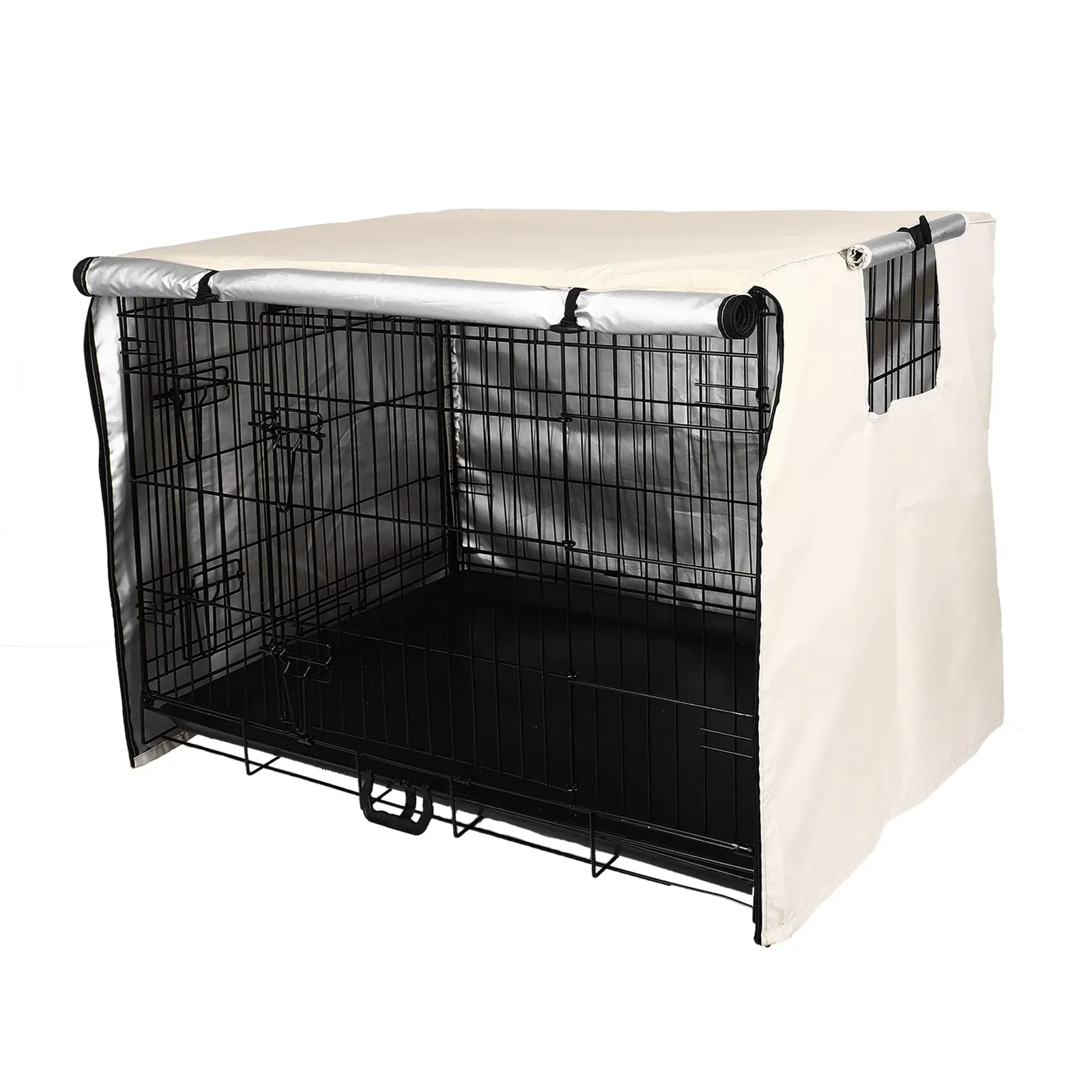 Sensong Copertura per Gabbia Cani in Poliestere Impermeabile, Beige, 124.5x79x84cm - immagine 1