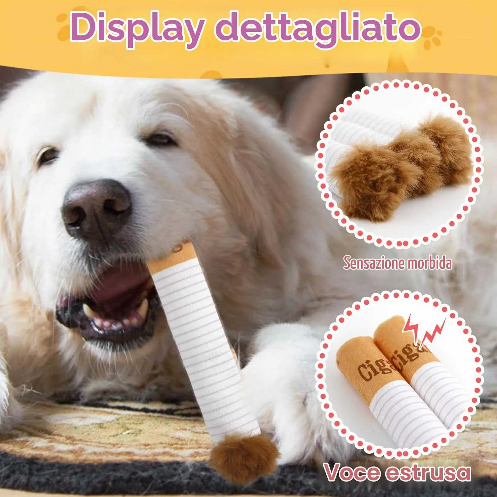 Luyuttn Giocattolo per Cani con Sigaretta Risatina - immagine 3