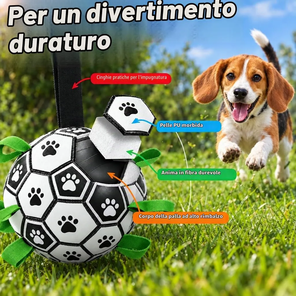 Kylinsure Pallone da Calcio per Cani con Corda, 15 cm, Galleggiante, Taglia M - immagine 2