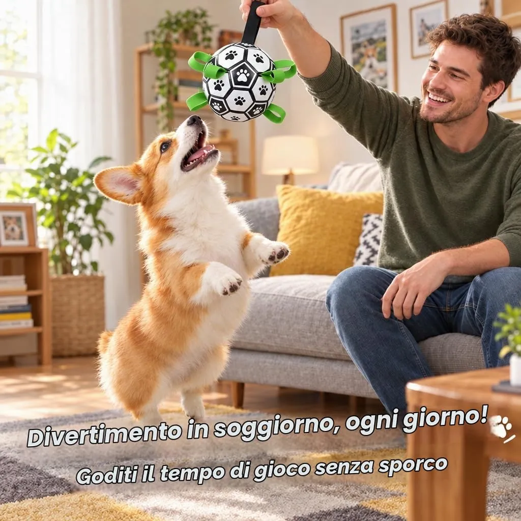 Kylinsure Pallone da Calcio per Cani con Corda, 15 cm, Galleggiante, Taglia M - immagine 4