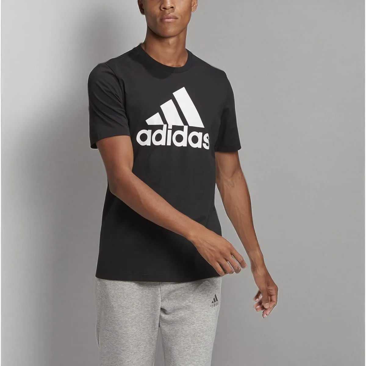 Adidas Essentials Big Logo T-Shirt, Nero/Bianco, XL - immagine 5