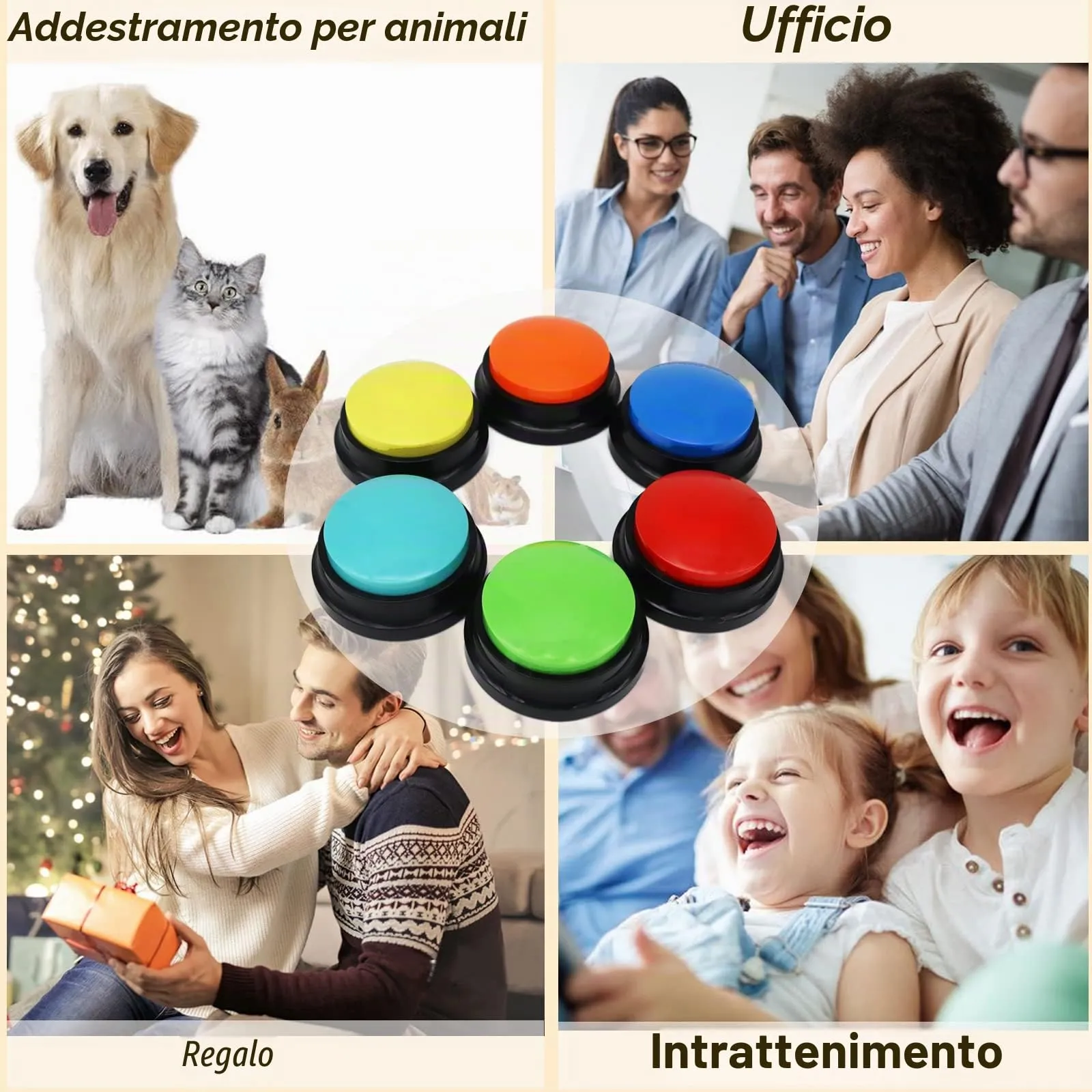 OFVENS Pulsanti di registrazione vocale per comunicazione e allenamento animali domestici, 30 secondi, 6 confezioni - immagine 7