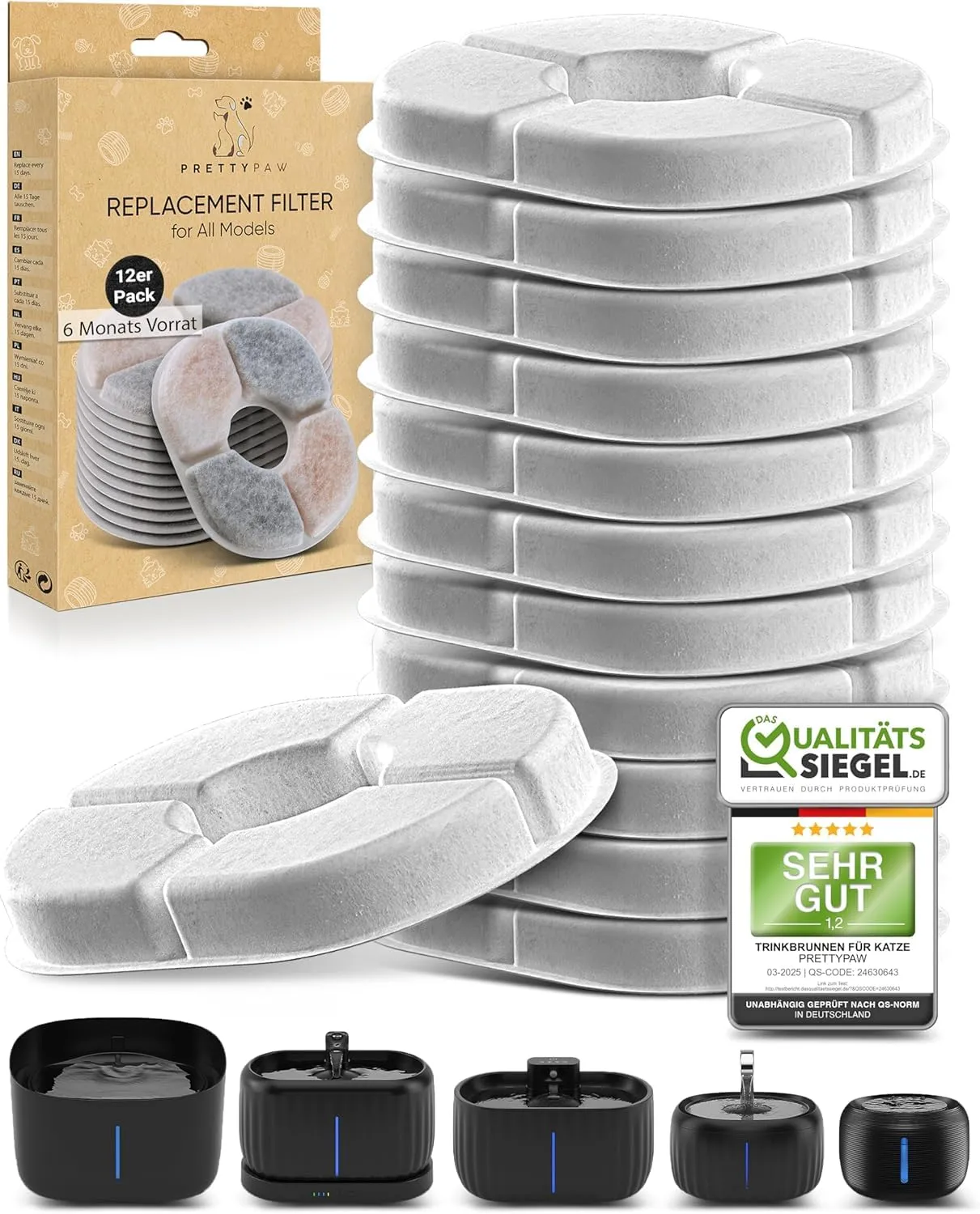 Pretty Paw Aqua Flow Filter 12 Pack - immagine 1