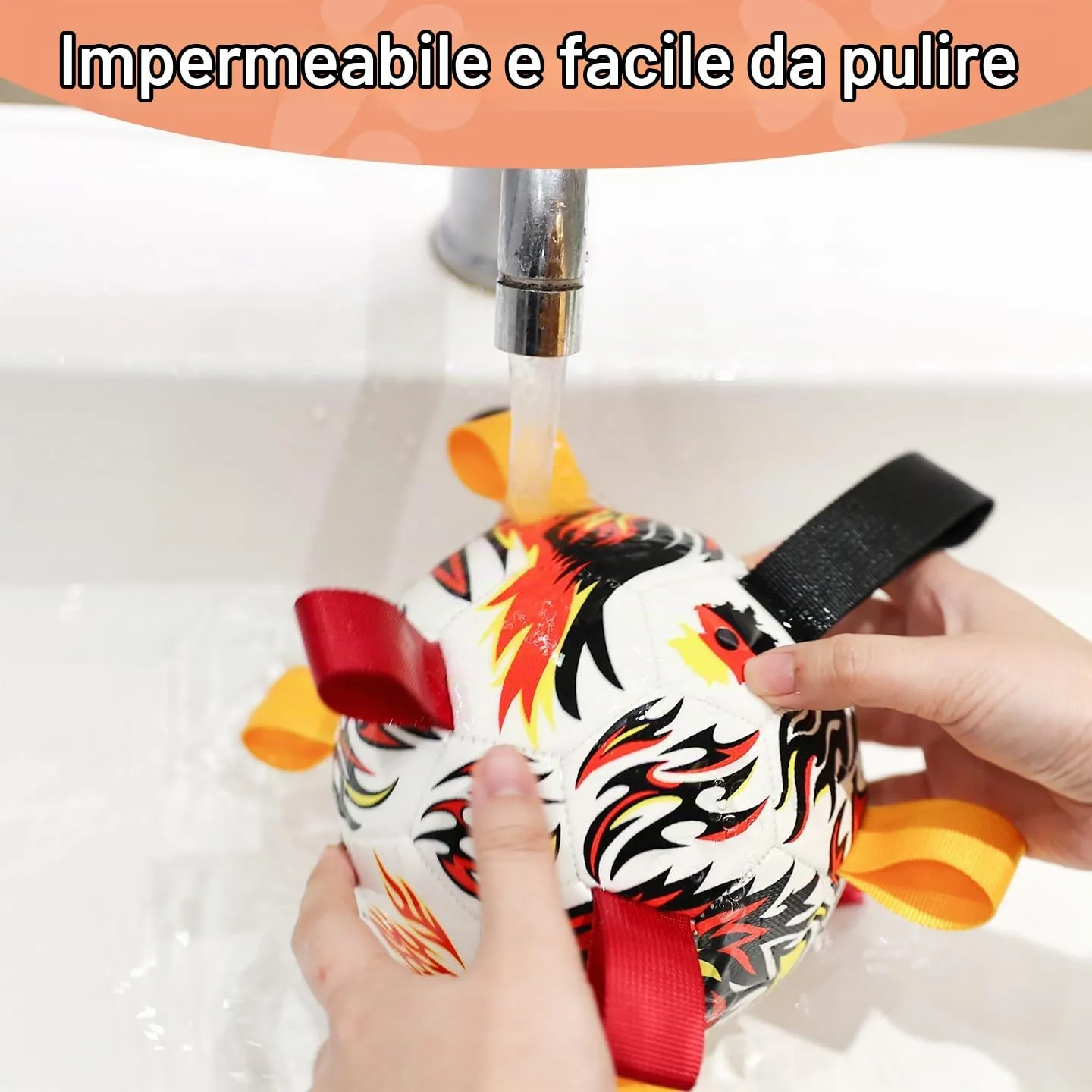 Kylinsure Pallone da calcio per cani con corda, 18,5 cm - immagine 8