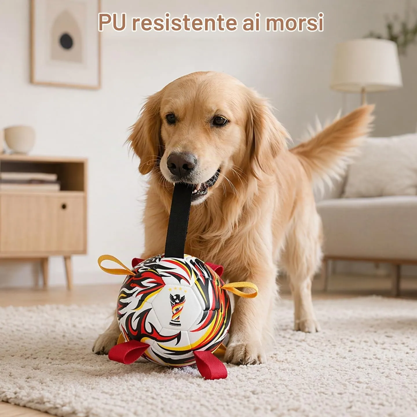 Kylinsure Pallone da calcio per cani con corda, 18,5 cm - immagine 9