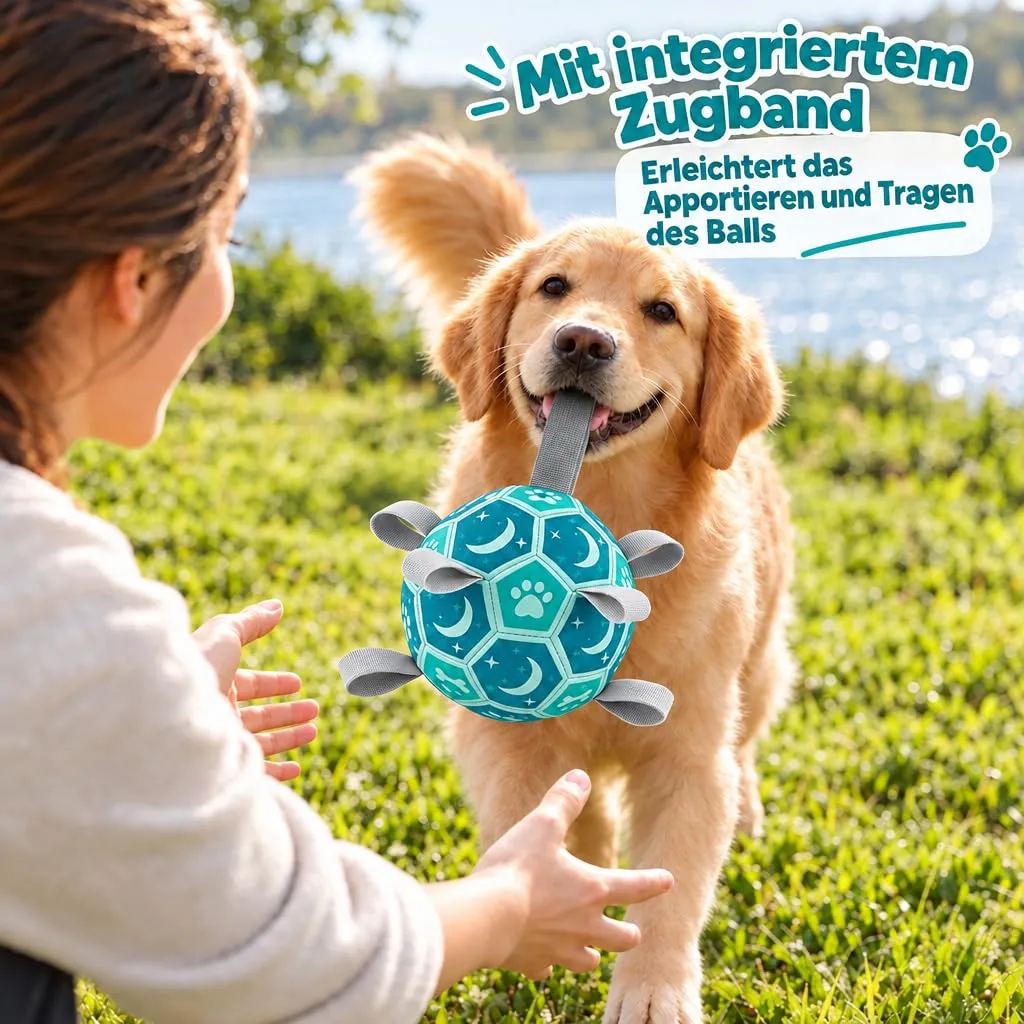 Kylinsure Pallone da calcio per cani con manico e pompa, Blu - immagine 9