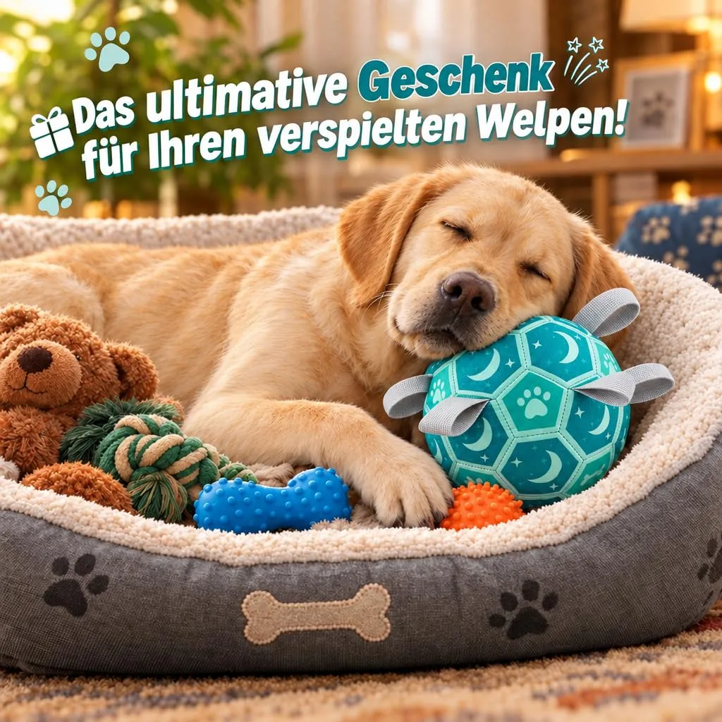Kylinsure Palla da calcio per cani con corda, 18,5 cm, Blu, L - immagine 9