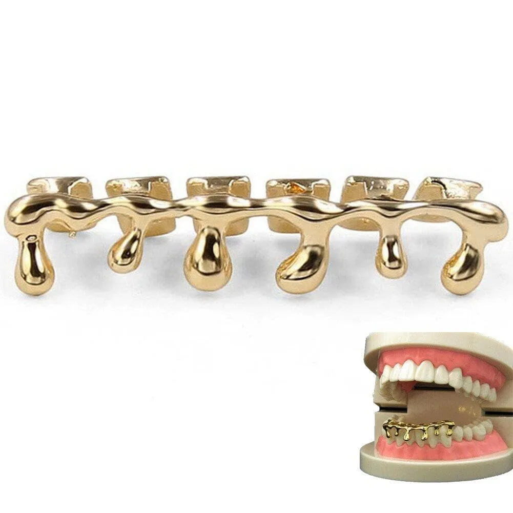 Sanfly Hip Hop Grillz Teeth with Mouthpiece, Light Yellow - immagine 1