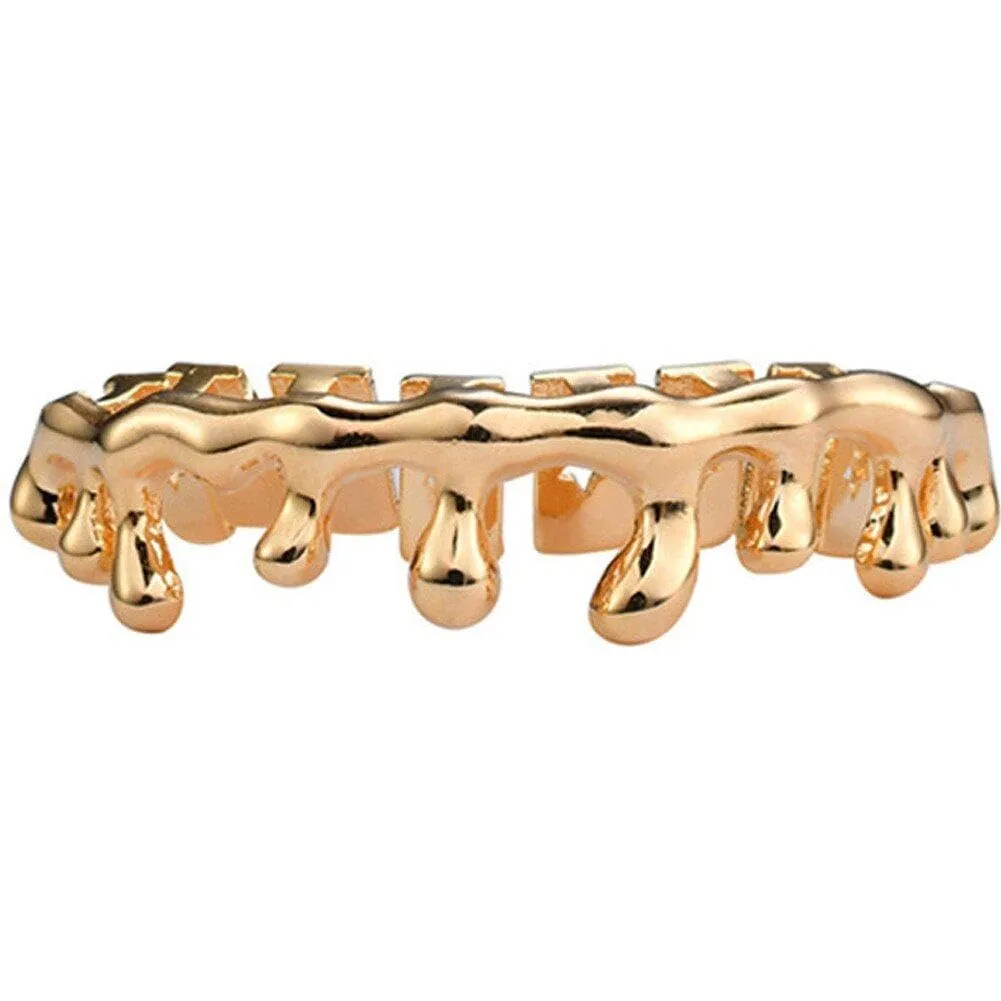 Sanfly Hip Hop Grillz Teeth with Mouthpiece, Light Yellow - immagine 2