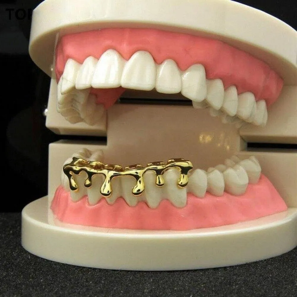 Sanfly Hip Hop Grillz Teeth with Mouthpiece, Light Yellow - immagine 3