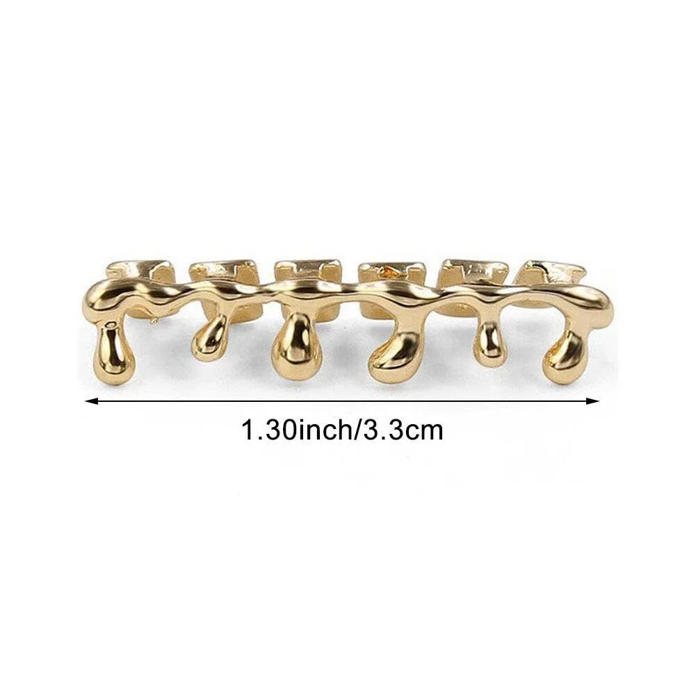 Sanfly Hip Hop Grillz Teeth with Mouthpiece, Light Yellow - immagine 6