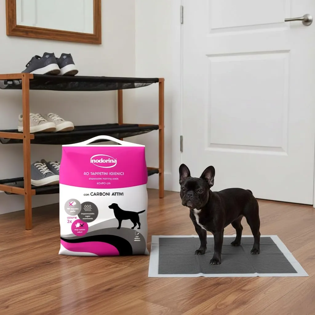 Inodorina Tappetini Igienici per Cani con Carbone Attivo, 60x90 cm, 40 Pezzi - immagine 3