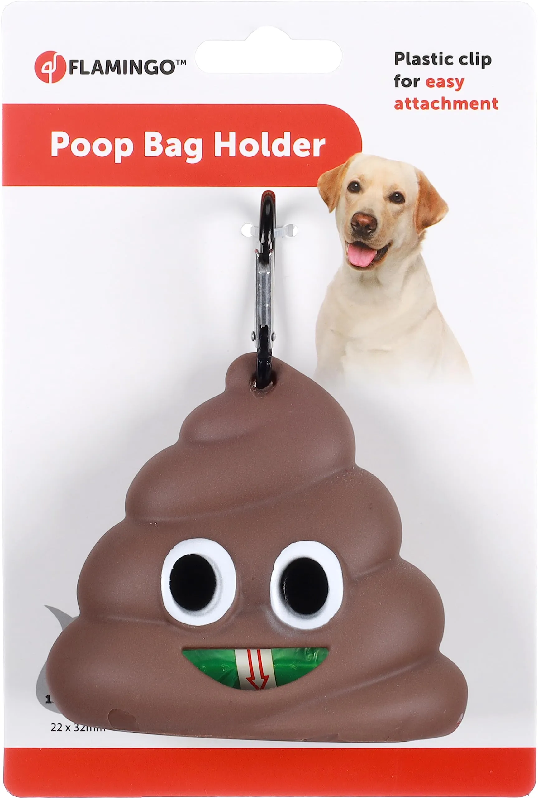 Flamingo Porta Sacchetti Cane Droppie Marrone in PVC con Moschettone e 1 Rotolo Incluso - immagine 3