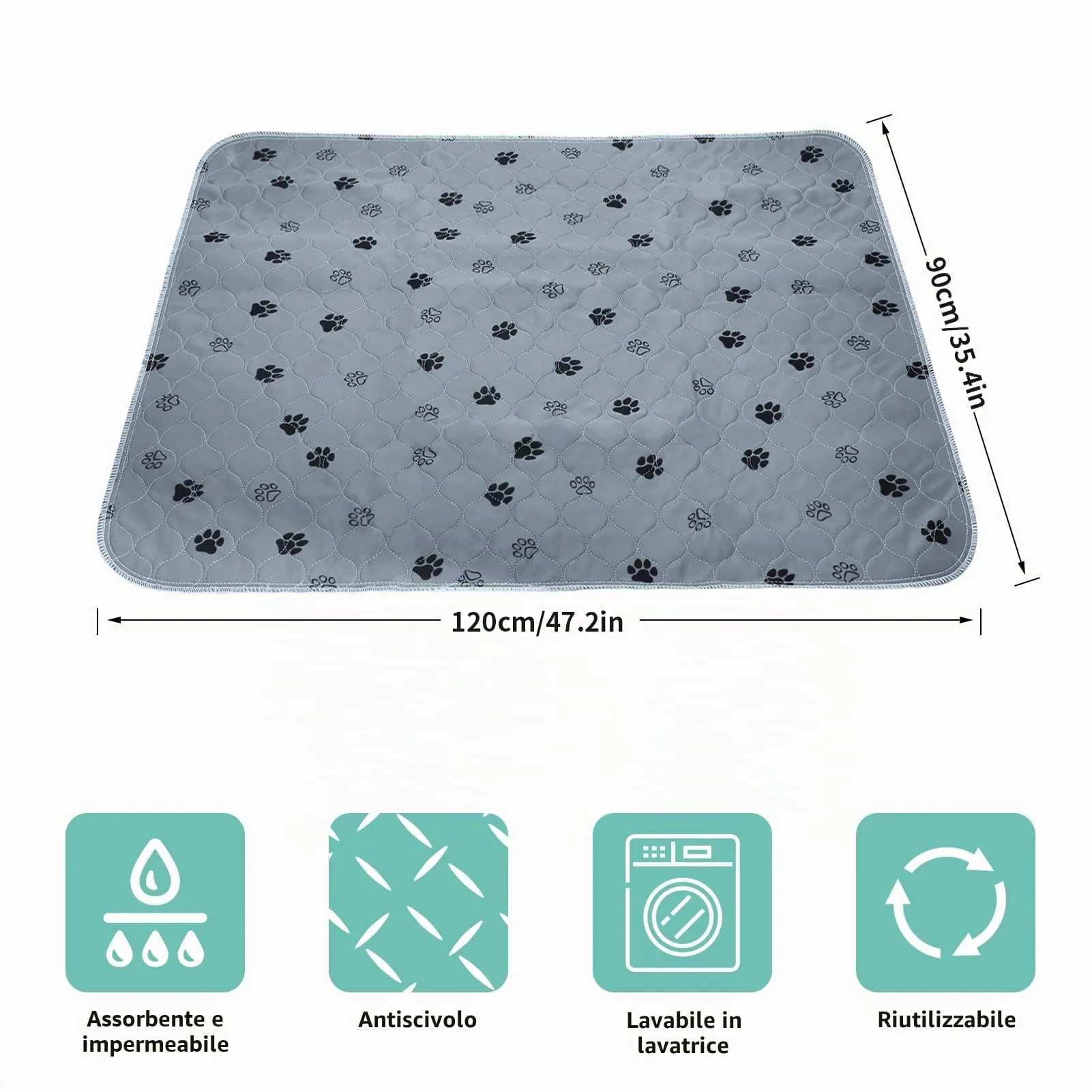 Vehipa Traverse Lavabili per Cani, 2 Pezzi, 90 x 120 cm, Assorbenti - immagine 3
