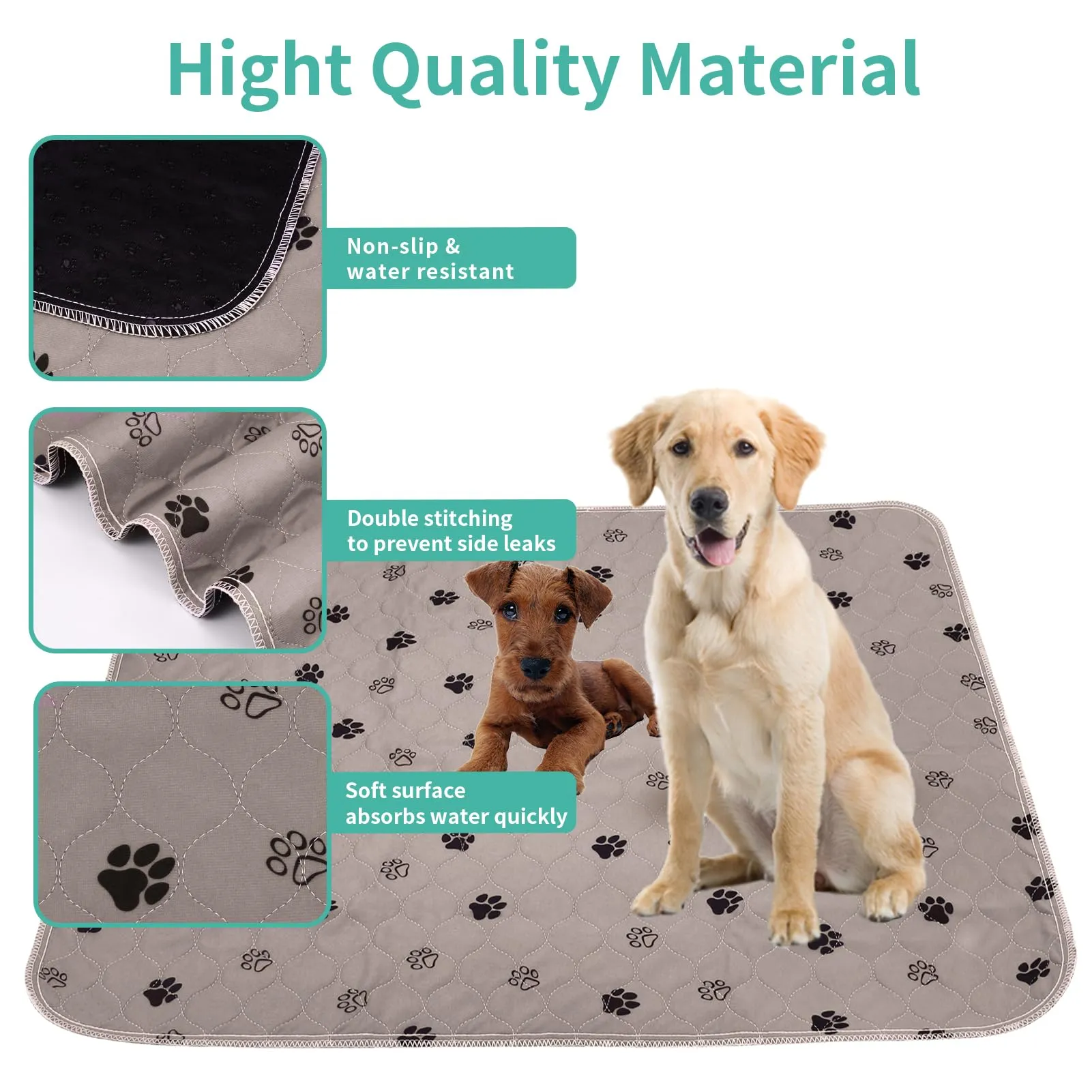 Vehipa Traverse Lavabili per Cani, 2 Pezzi, 90 x 120 cm, Assorbenti - immagine 4