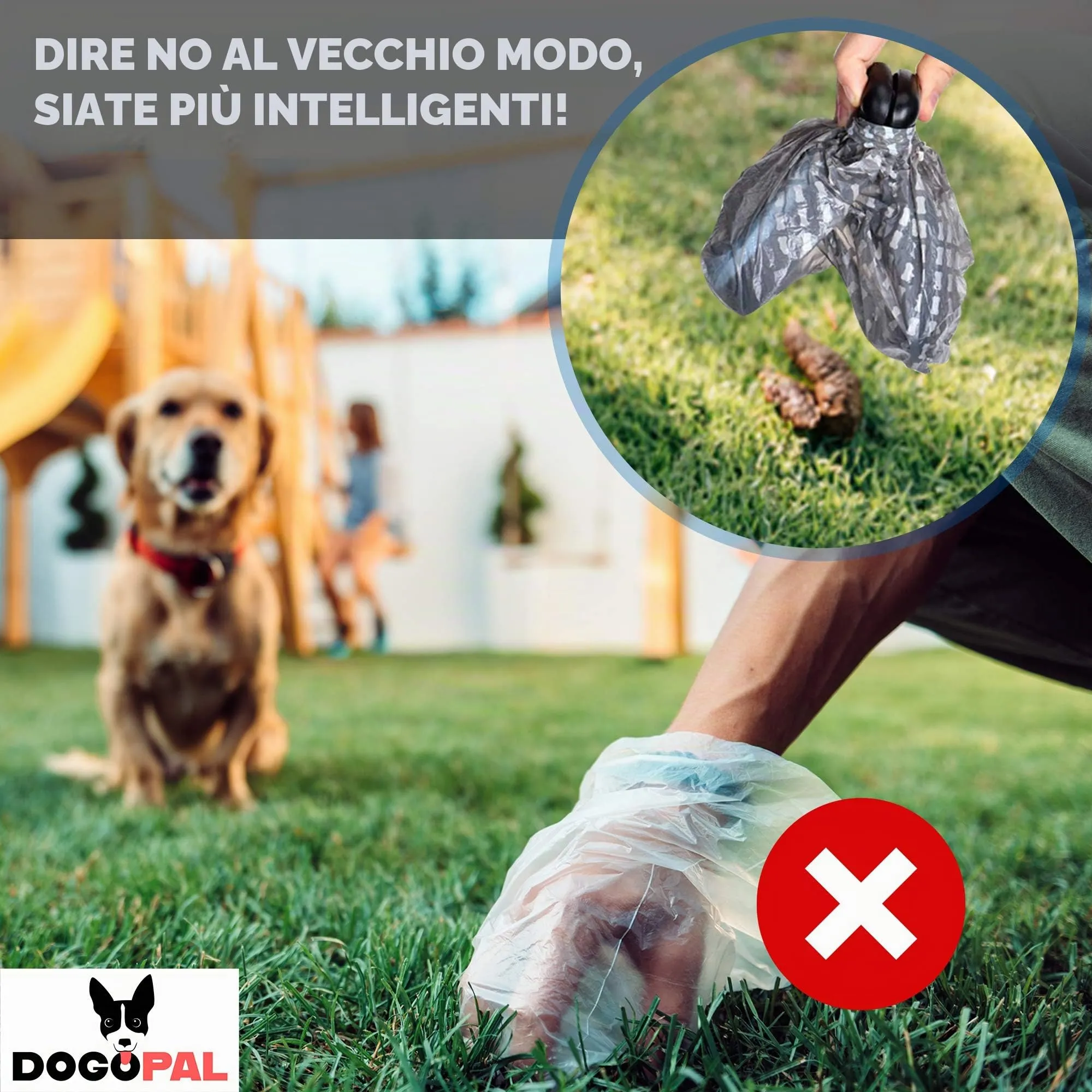 DOGOPAL Paletta portatile per escrementi di cane, Grigio, Medio - immagine 4