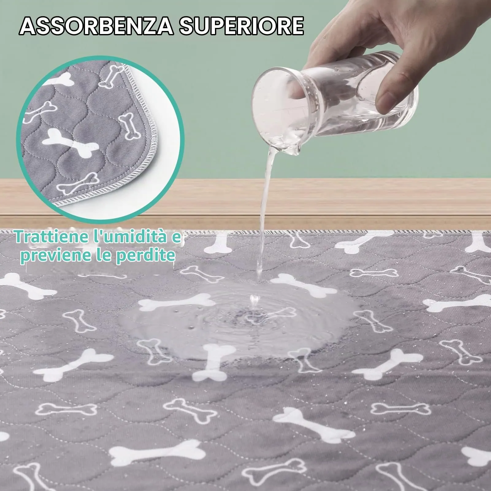 Vehipa Traverse Lavabili per Cani, 2 Pezzi, 90 x 80 cm, Assorbenti - immagine 5