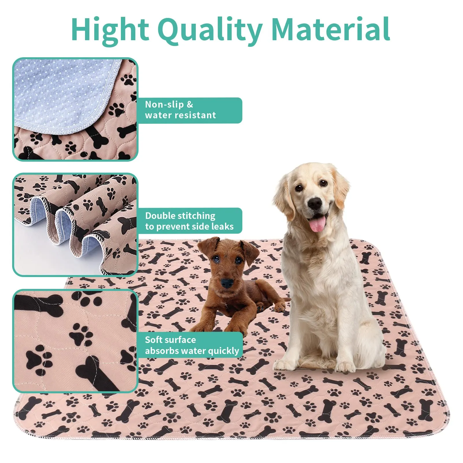 Vehipa Traverse Lavabili per Cani, 2 Pezzi, 80 x 70 cm, Assorbenti - immagine 4