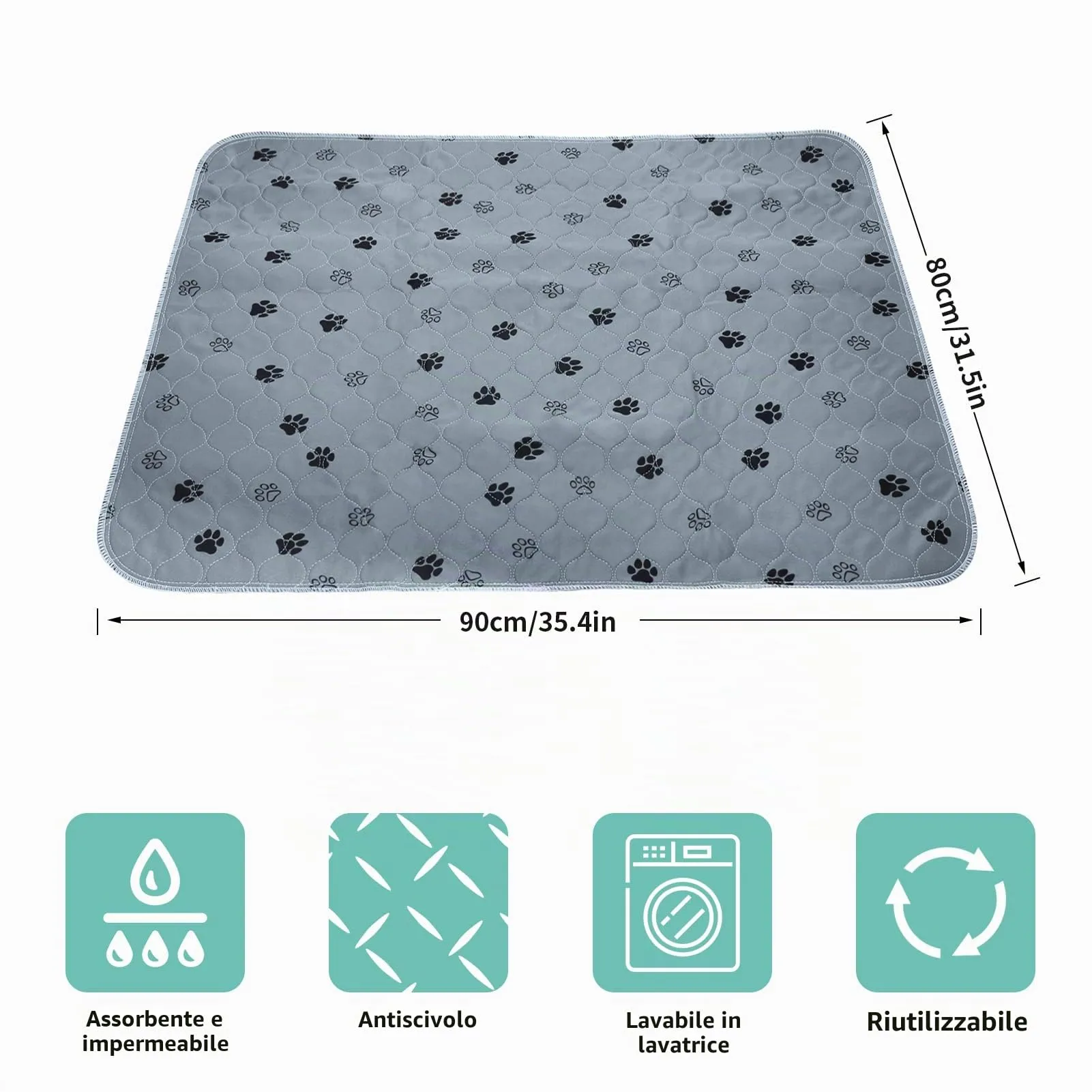 Vehipa Traverse Lavabili per Cani, 2 Pezzi, 90 x 80 cm, Marrone e Blu - immagine 3