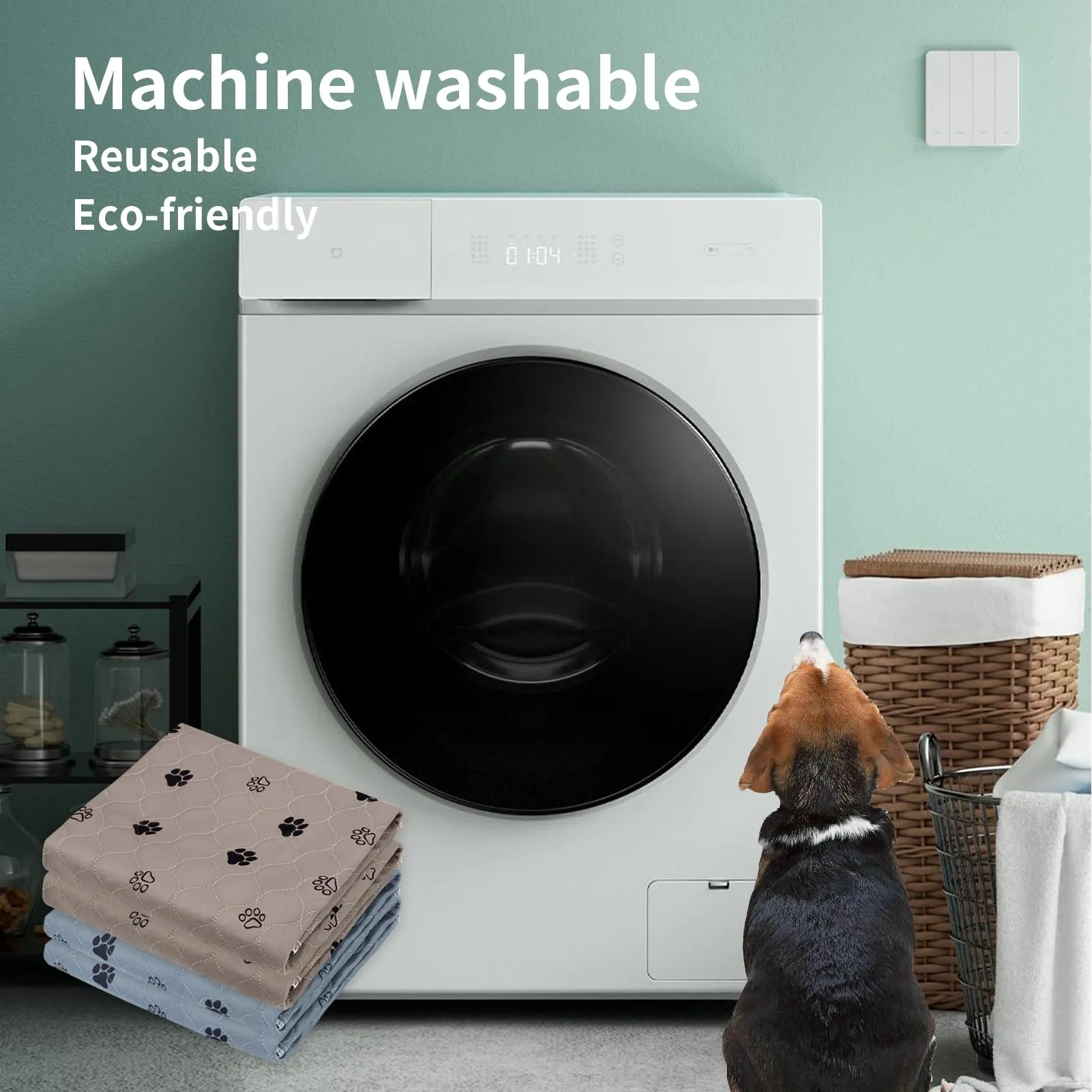 Vehipa Traverse Lavabili per Cani, 2 Pezzi, 90 x 80 cm, Marrone e Blu - immagine 7
