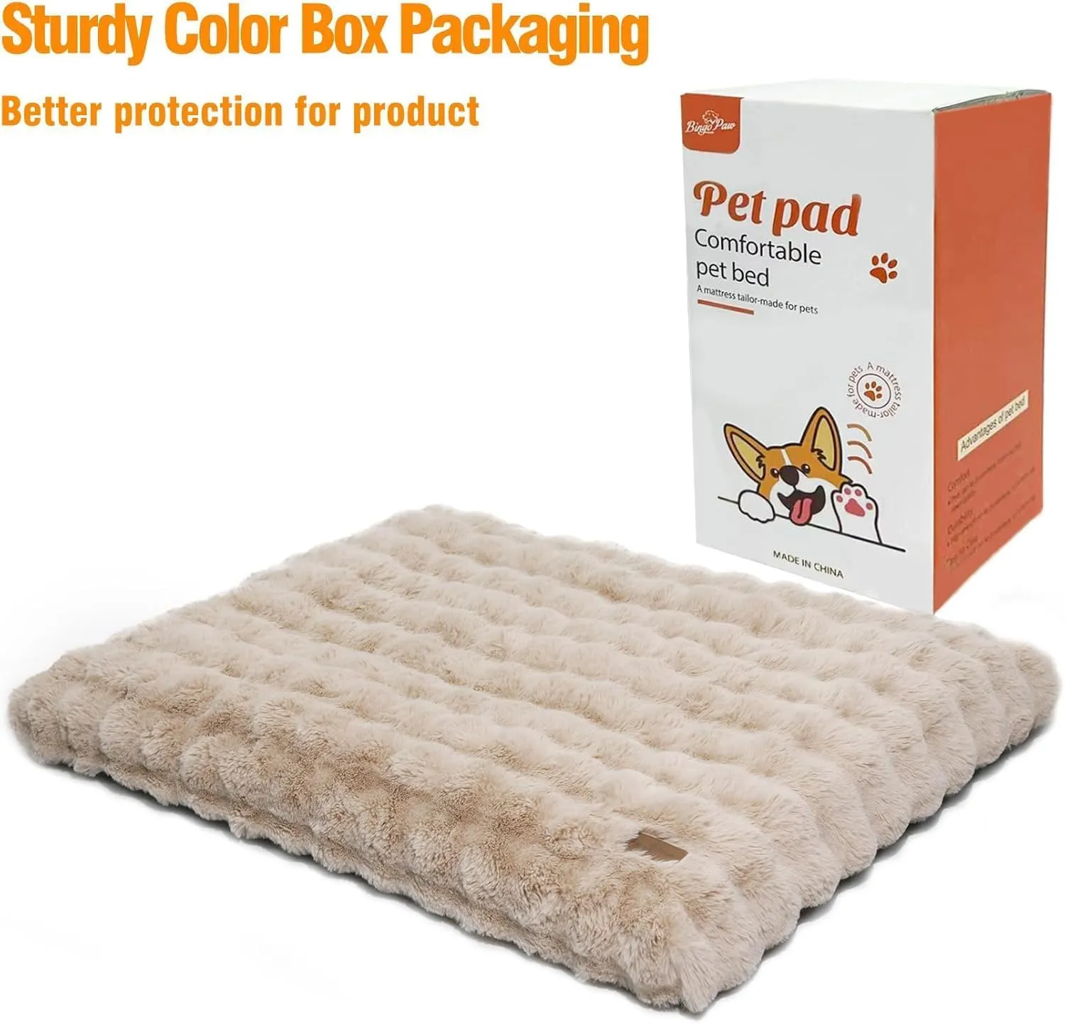 BingoPaw Cuccia Cane Interno, 90x60x10cm, Beige - immagine 9