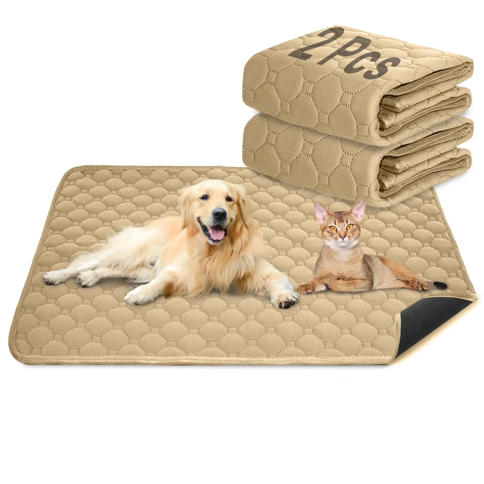 E-THOL Set di 2 tappetini da allenamento per cani e gatti, lavabili e riutilizzabili, marrone, 50 x 70 cm - immagine 1