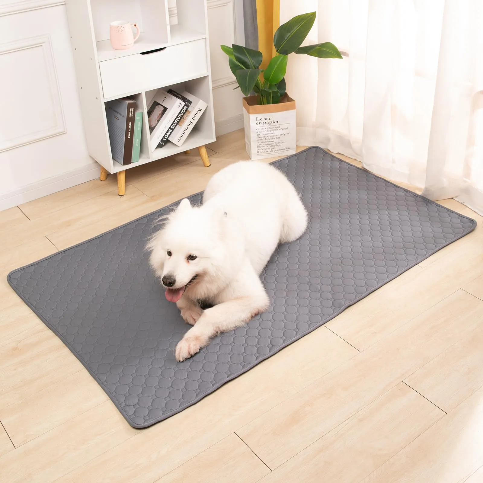 E-THOL Set di 2 tappetini da allenamento per cani e gatti, lavabili e riutilizzabili, grigio, 150 x 90 cm - immagine 8