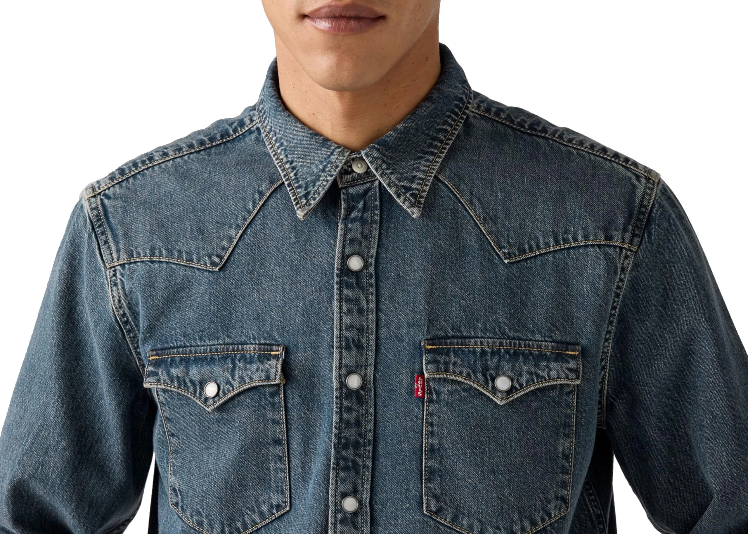 Levi's Barstow Western Standard Men's Shirt, Freeport Brown Weft, XL - immagine 4