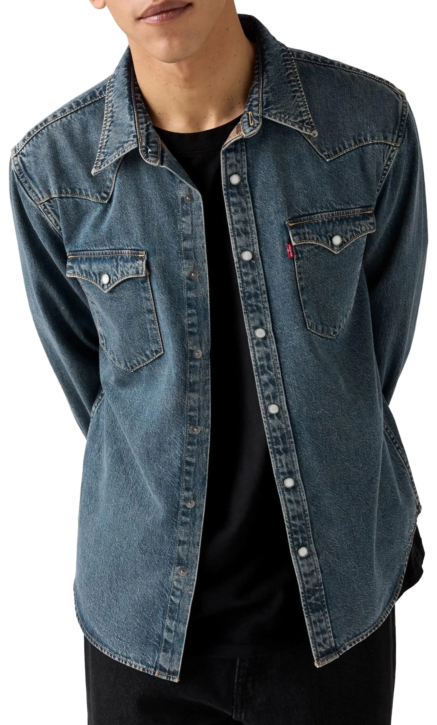 Levi's Barstow Western Standard Men's Shirt, Freeport Brown Weft, XL - immagine 5