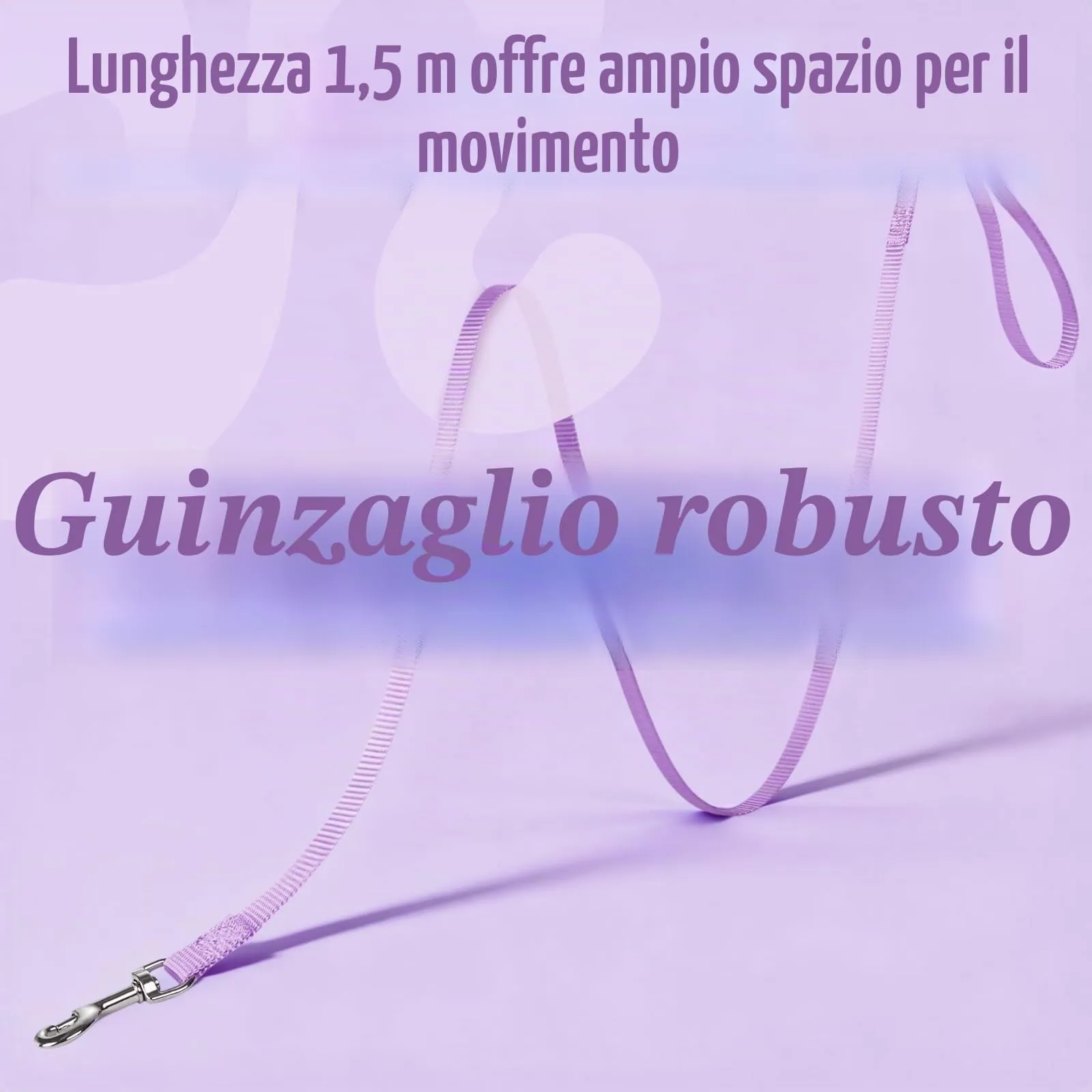 rabbitgoo Pettorina e Guinzaglio Antifuga per Gatti, Riflettente e Regolabile, S, Viola Chiaro - immagine 8
