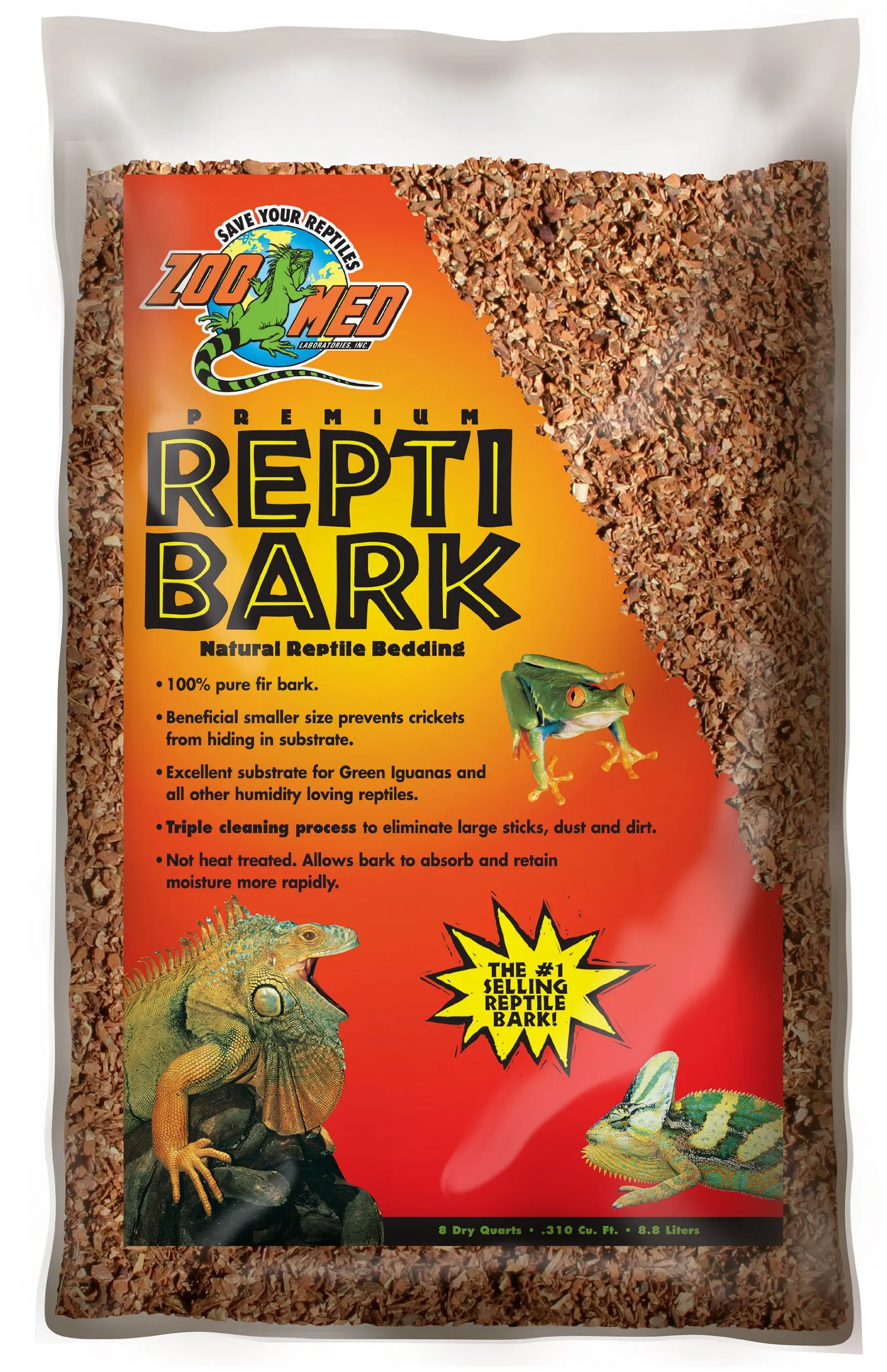 Zoo Med Repti Bark, Corteccia naturale di abete a pezzatura piccola, 8,8 L - immagine 1