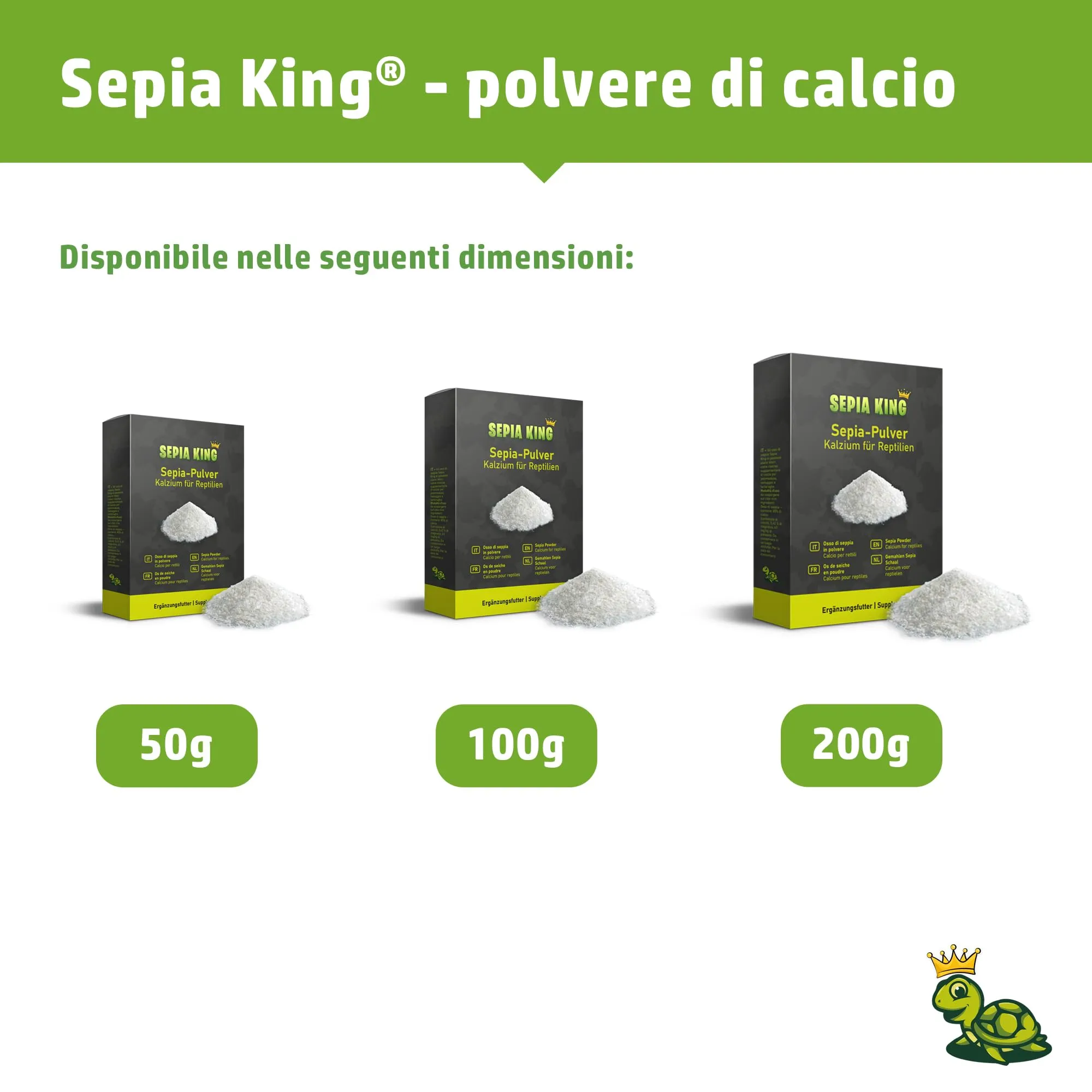 Sepia King Polvere di Osso di Seppia Calcio per Tartarughe, Rettili e Lumache - 50 g - immagine 6
