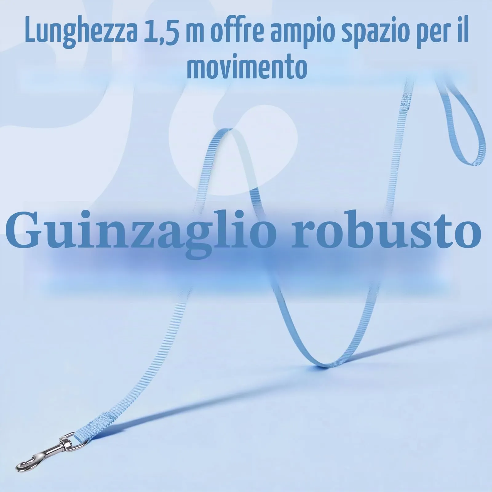 rabbitgoo Pettorina e Guinzaglio Antifuga per Gatti, Riflettente e Regolabile, M, Azzurro - immagine 8