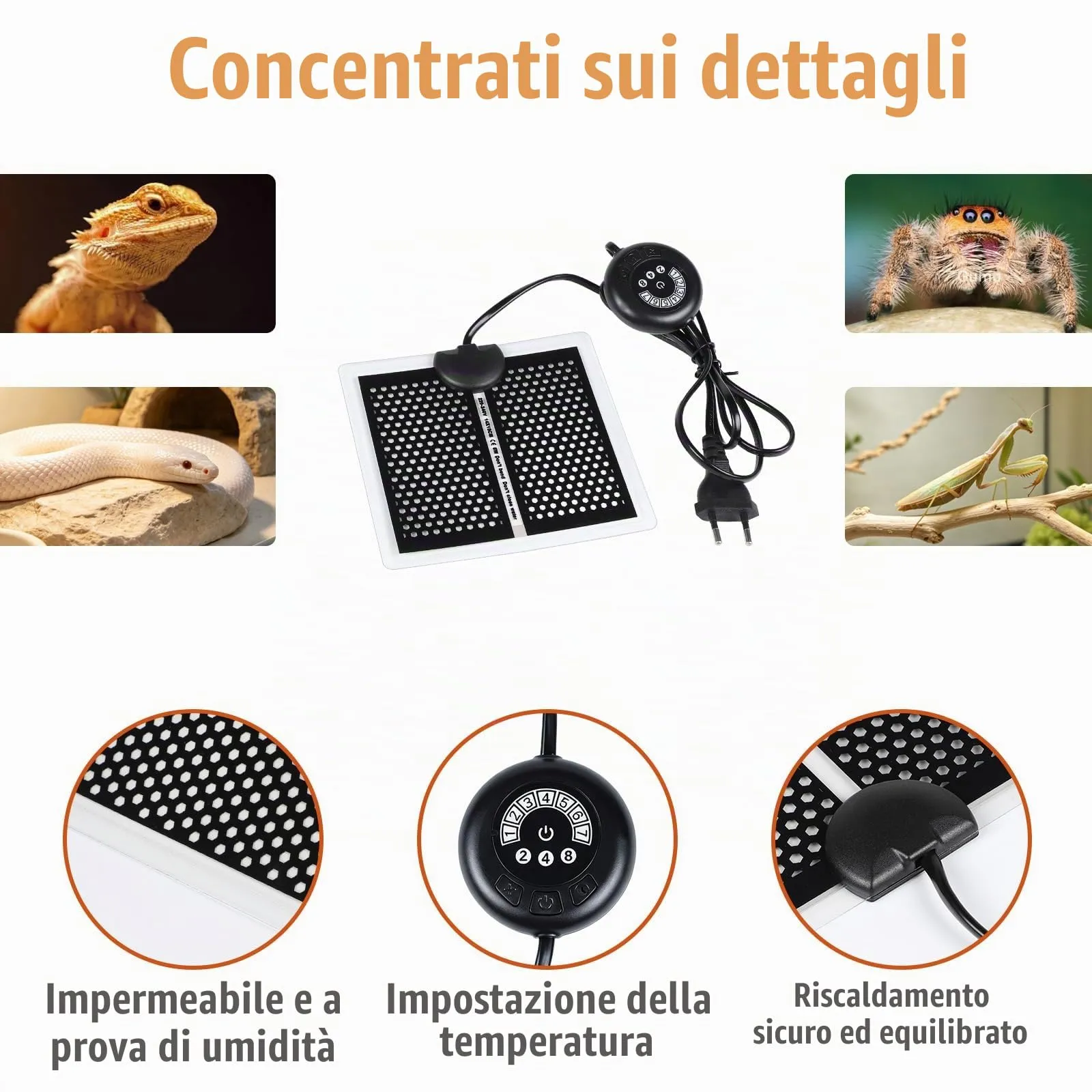 lalago Tappetino Riscaldante per Rettili, 5W, 15x14cm - immagine 5