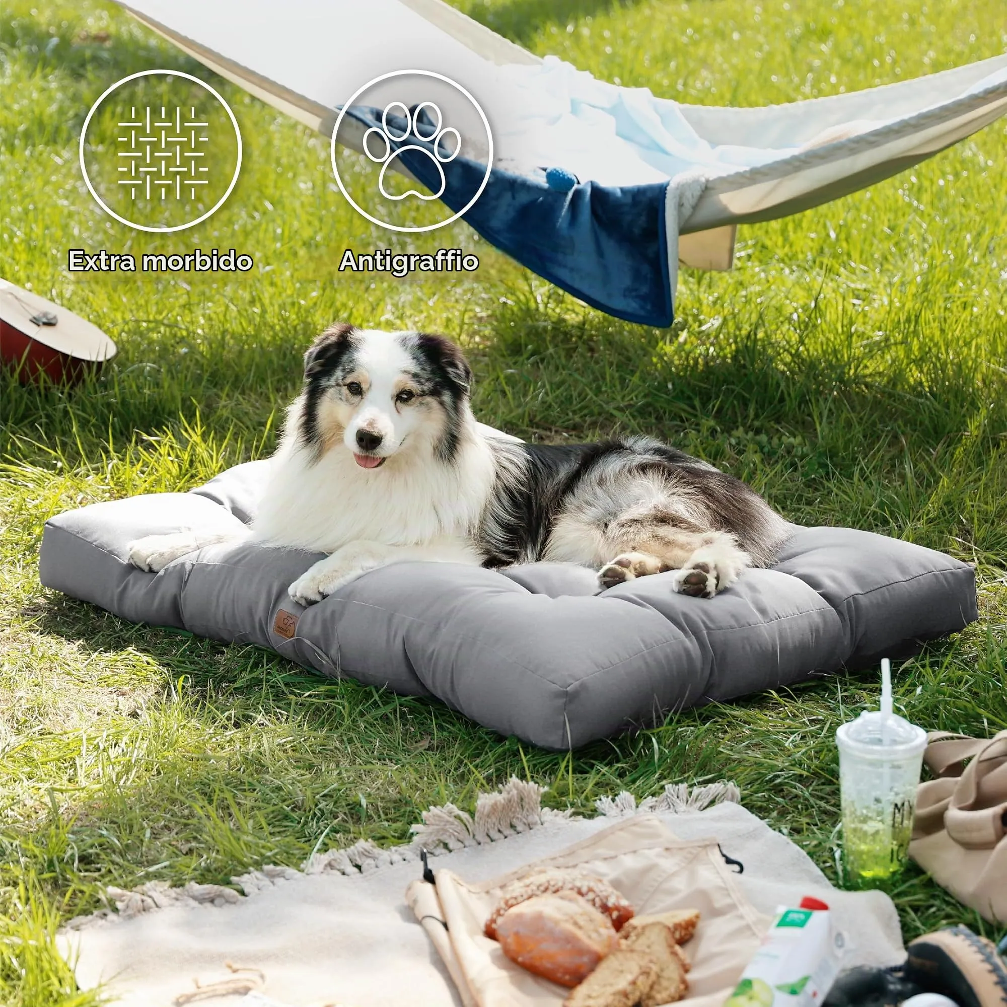 Bedsure Materasso Cani Lavabile, 111x89 cm, Grigio - immagine 3