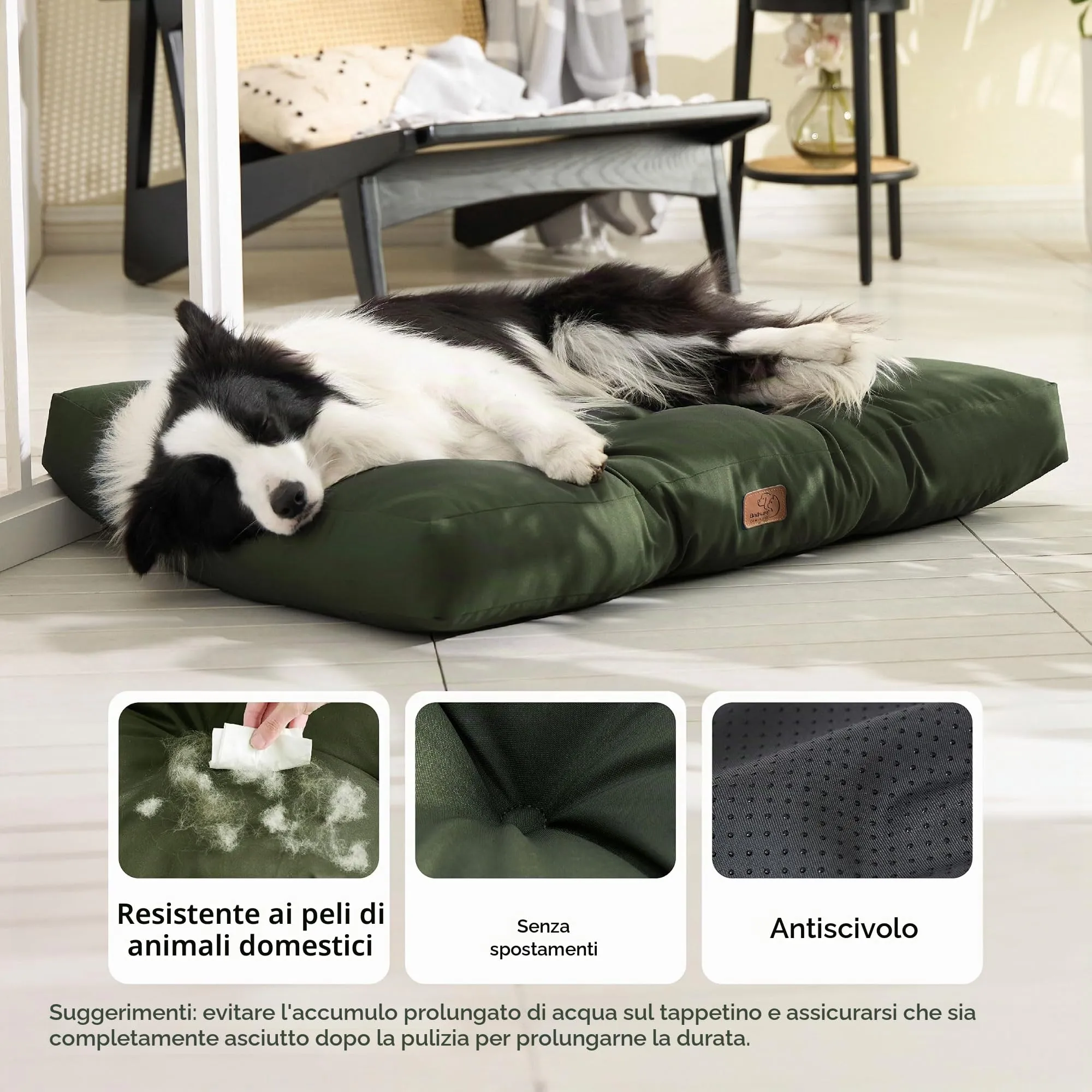 Bedsure Materasso Cani Lavabile, 91x68 cm, Verde - immagine 2