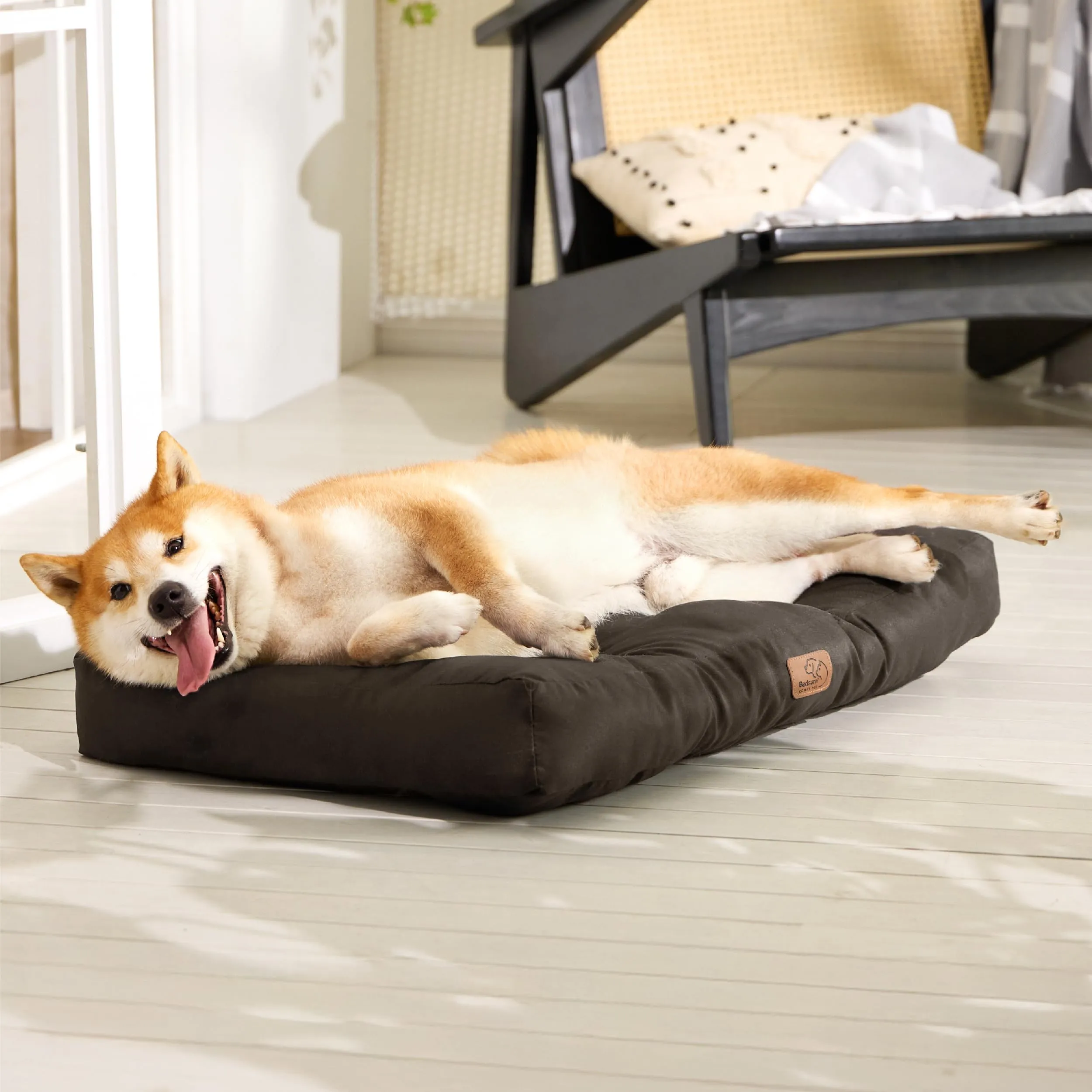 Bedsure Materasso Cani Lavabile, 111x89 cm, Marrone - immagine 7