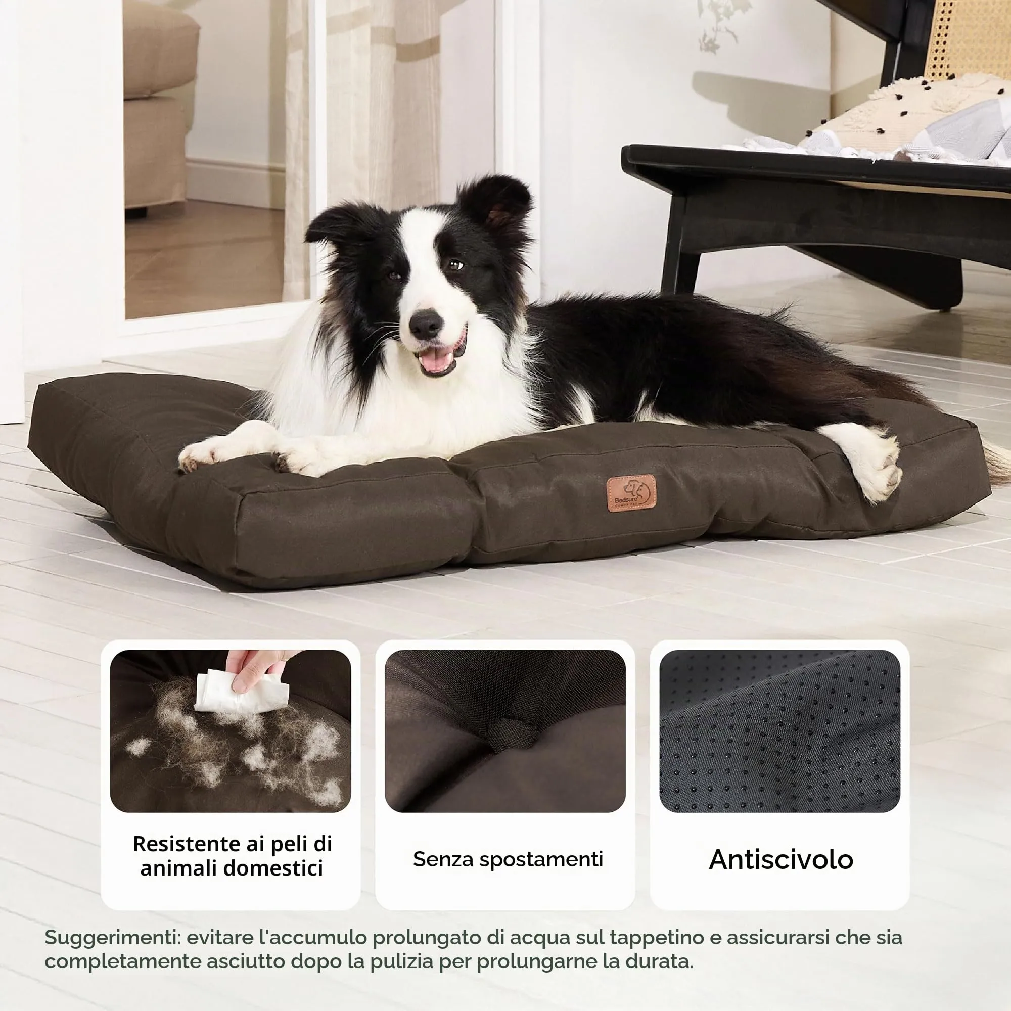 Bedsure Materasso Cani Lavabile, 91x68 cm, Marrone - immagine 2