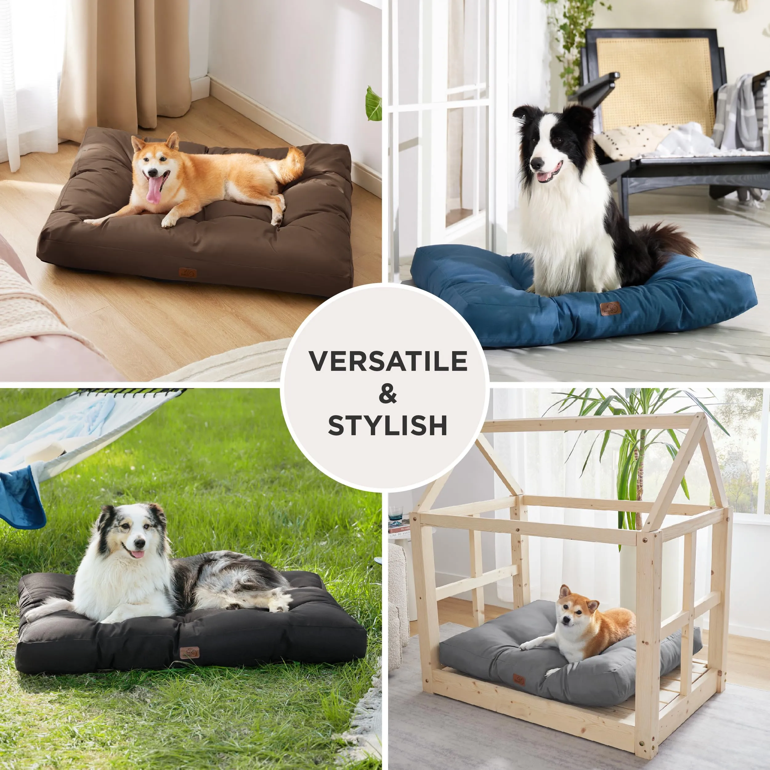 Bedsure Materasso Cani Lavabile, 91x68 cm, Marrone - immagine 4