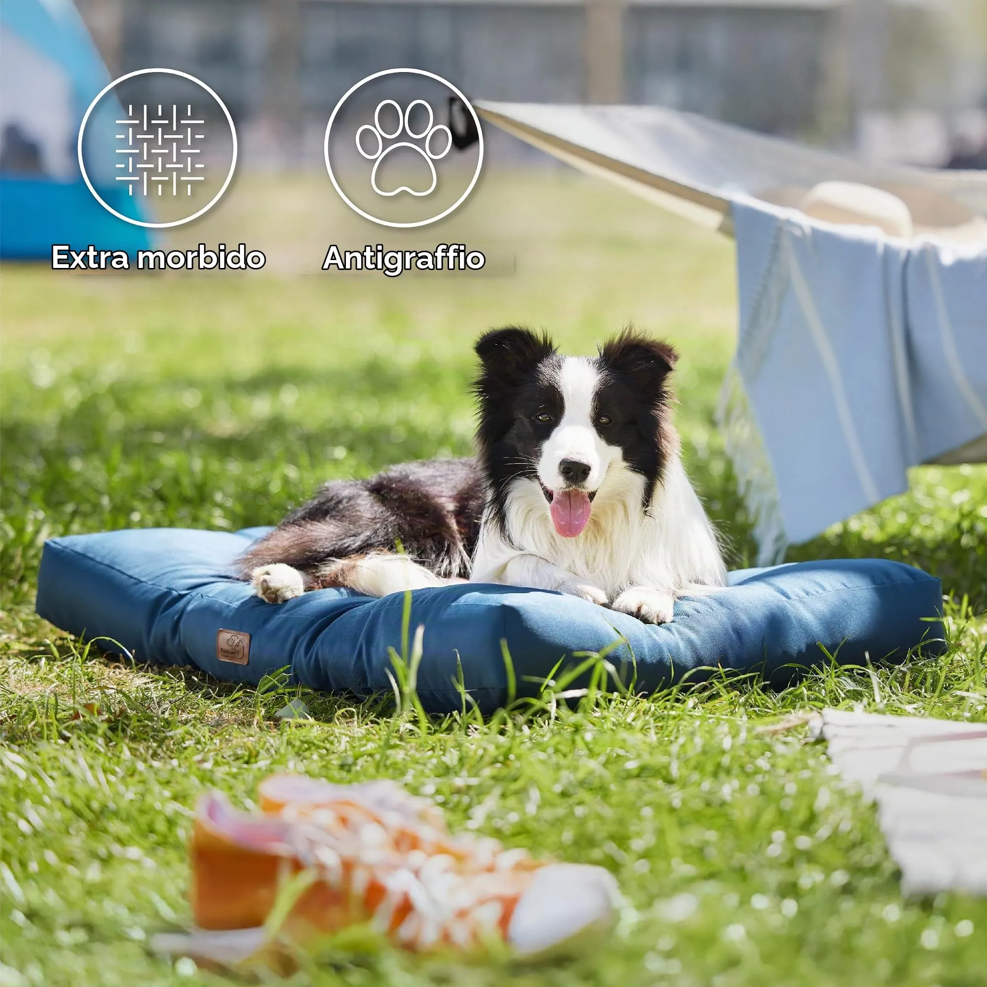 Bedsure Materasso Cani Lavabile, 91x68 cm, Blu Tibetano - immagine 3