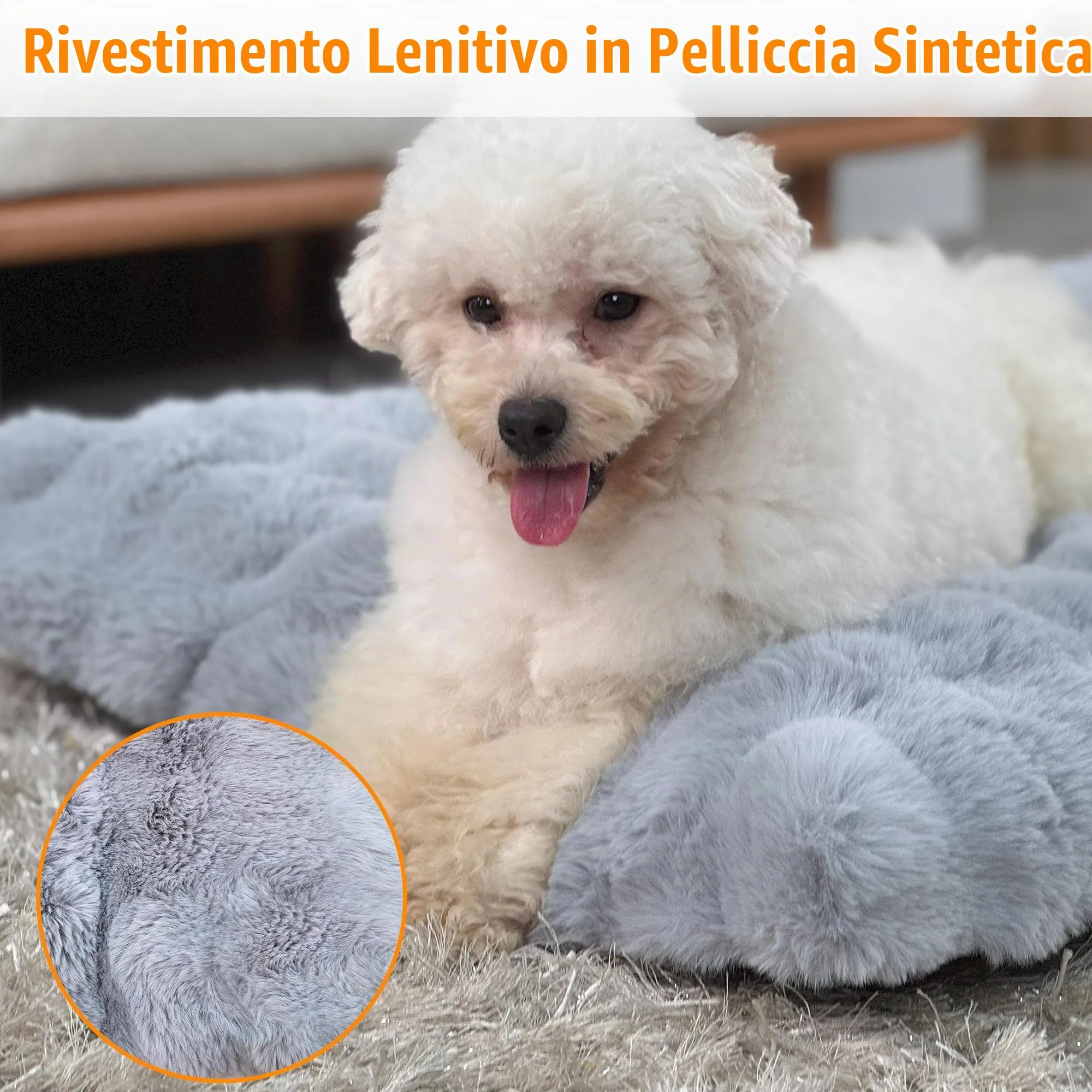 BingoPaw Cuccia Cane Interno, 90x60x10cm, Grigio - immagine 5