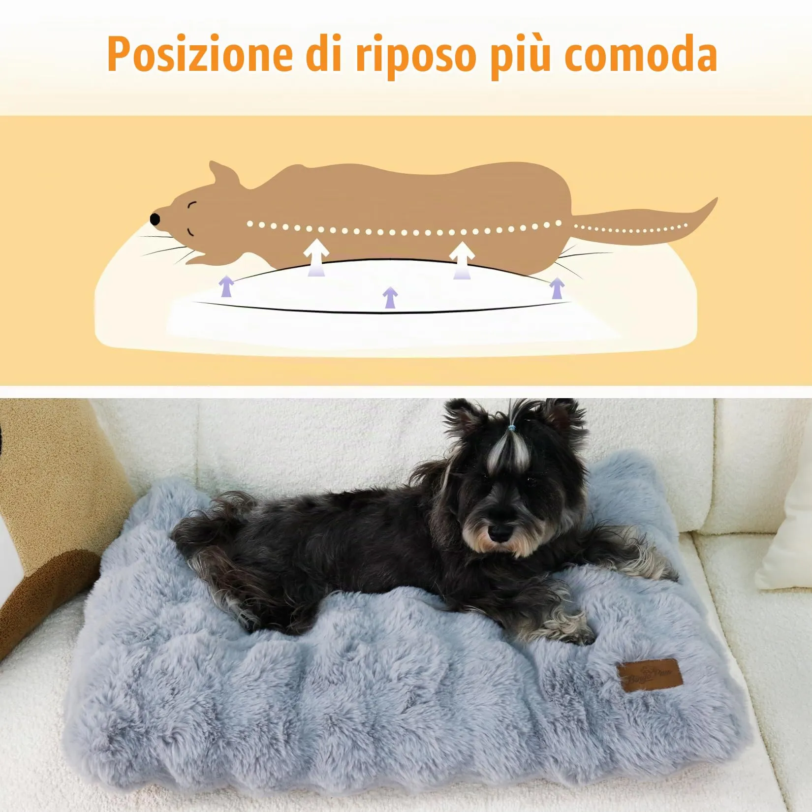 BingoPaw Cuccia Cane Interno, 90x60x10cm, Grigio - immagine 7