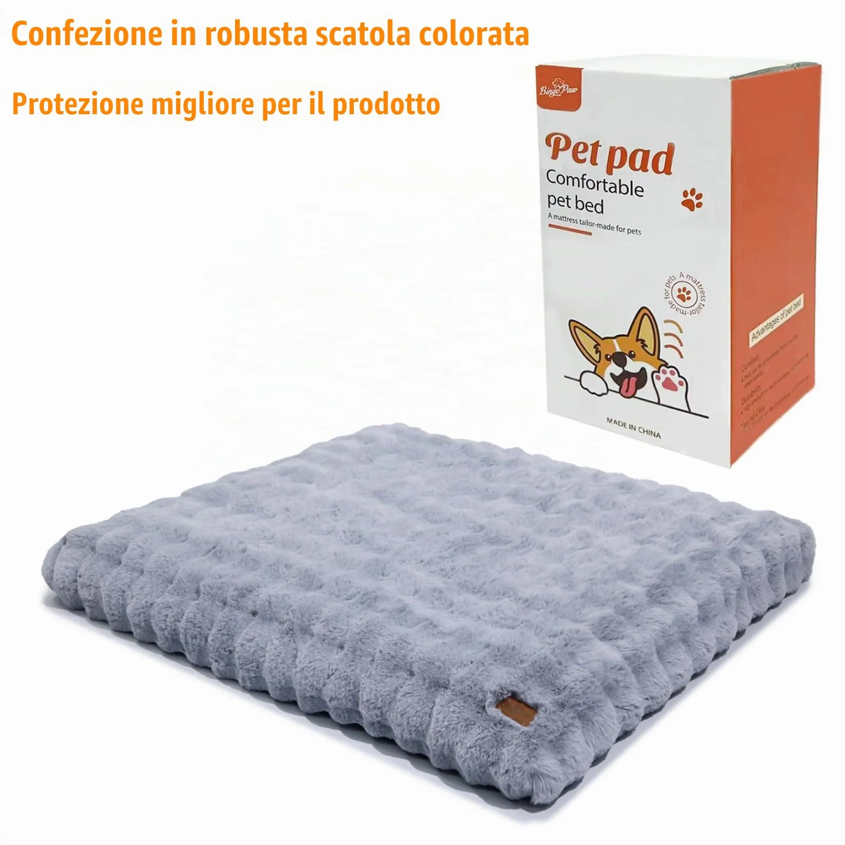 BingoPaw Cuccia Cane Interno, 90x60x10cm, Grigio - immagine 10