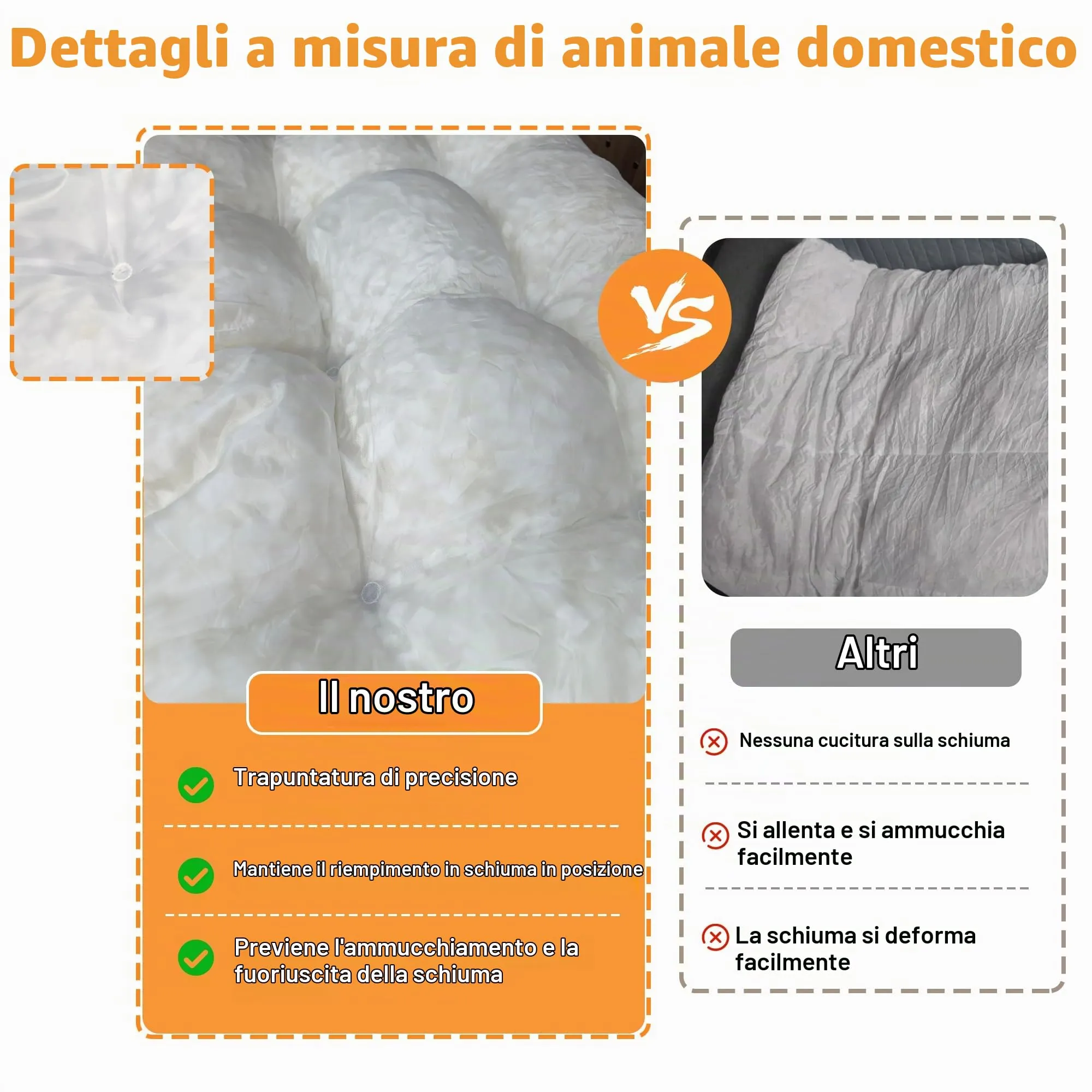 BingoPaw Cuccia Cane Extra Grande, Lavabile, 105x70x12cm, Grigio - immagine 6