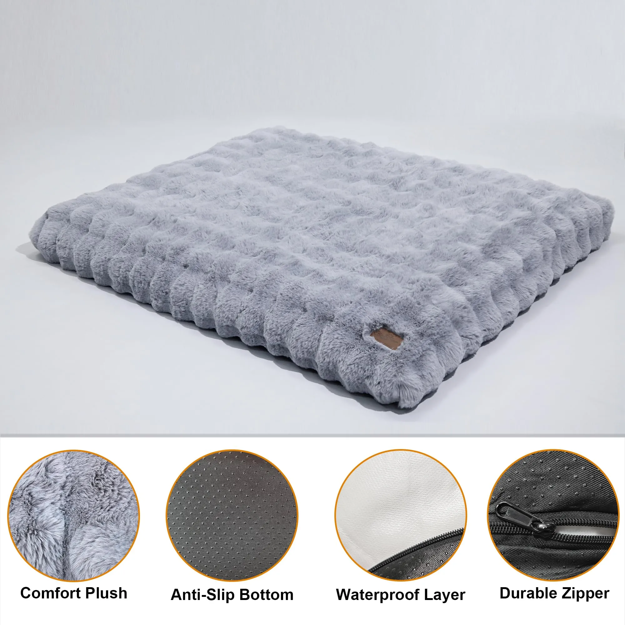 BingoPaw Cuccia Cane Extra Grande, Lavabile, 105x70x12cm, Grigio - immagine 8