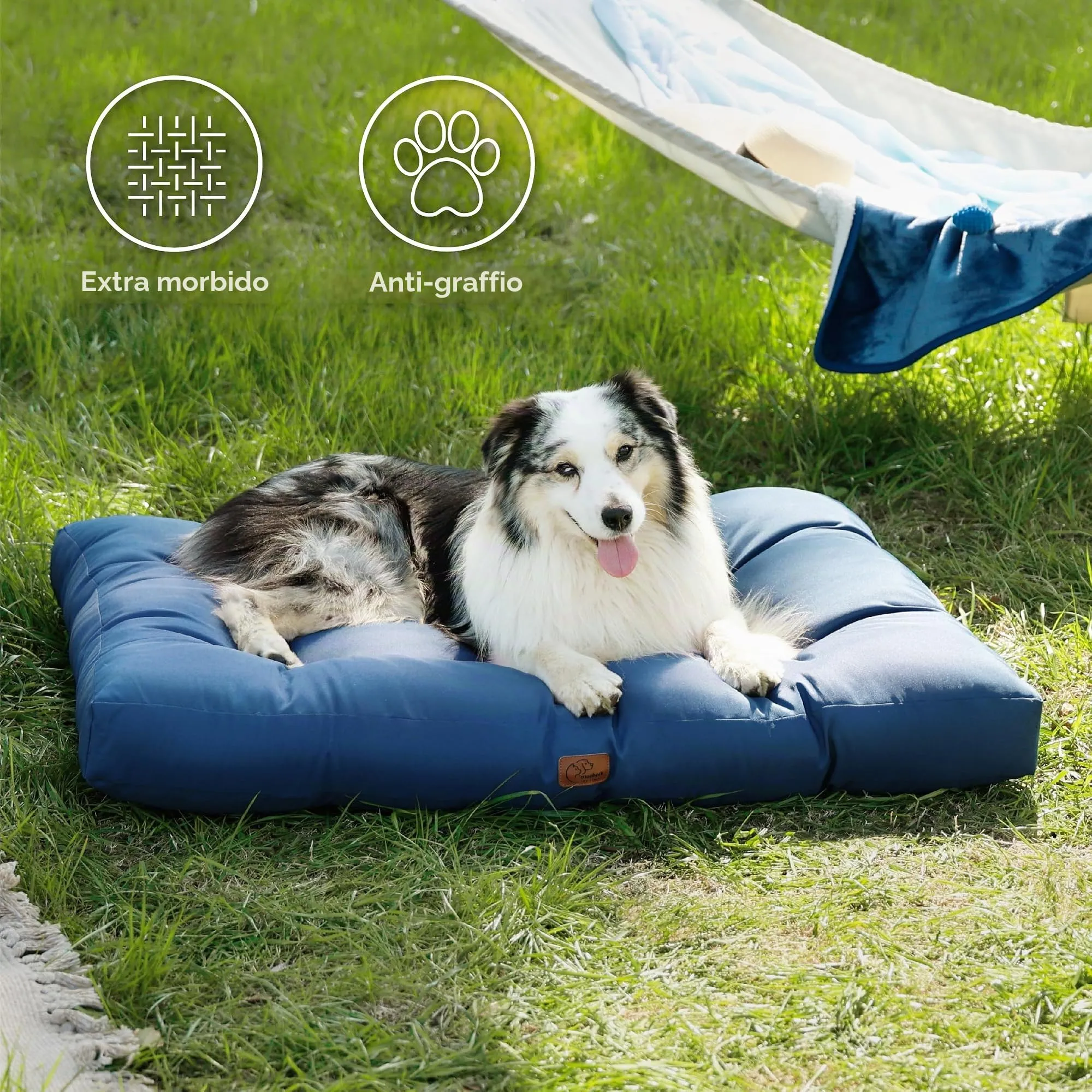 Bedsure Materasso Cani Lavabile, 111x89 cm, Blu Tibetano - immagine 3