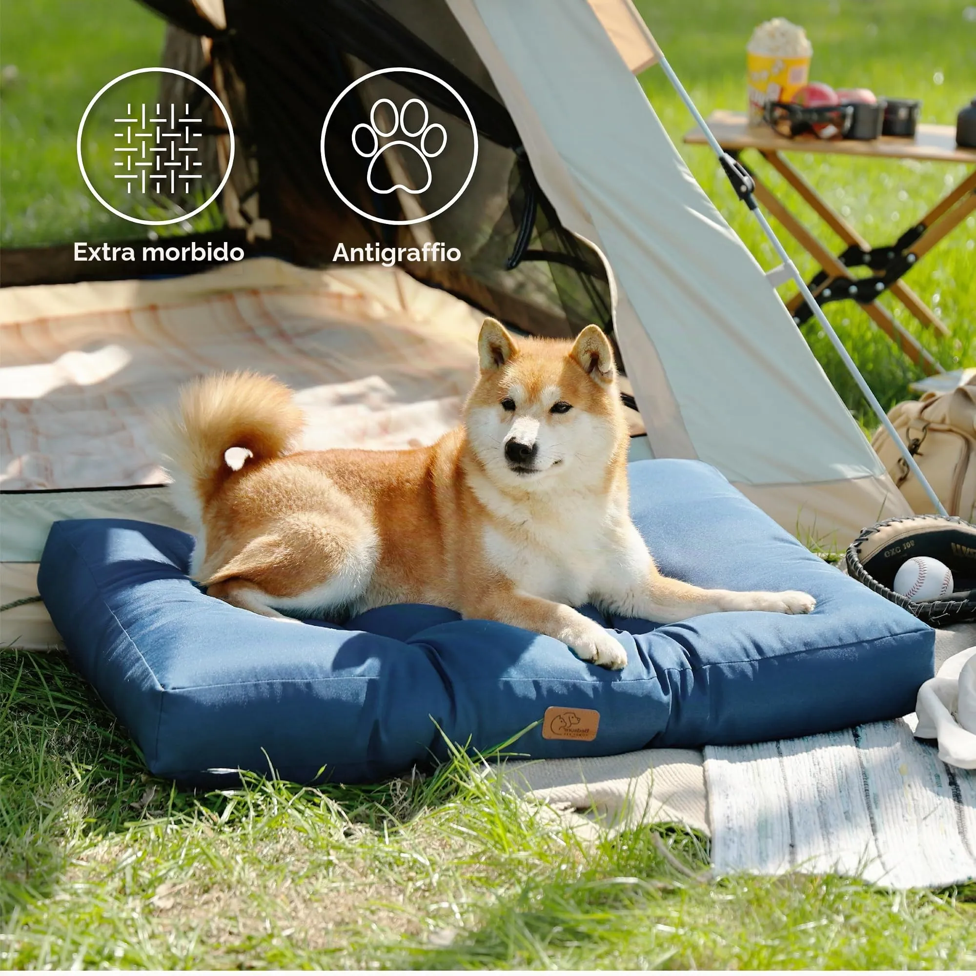 Bedsure Materasso Cani Lavabile, 76x50 cm, Blu Tibetano - immagine 3